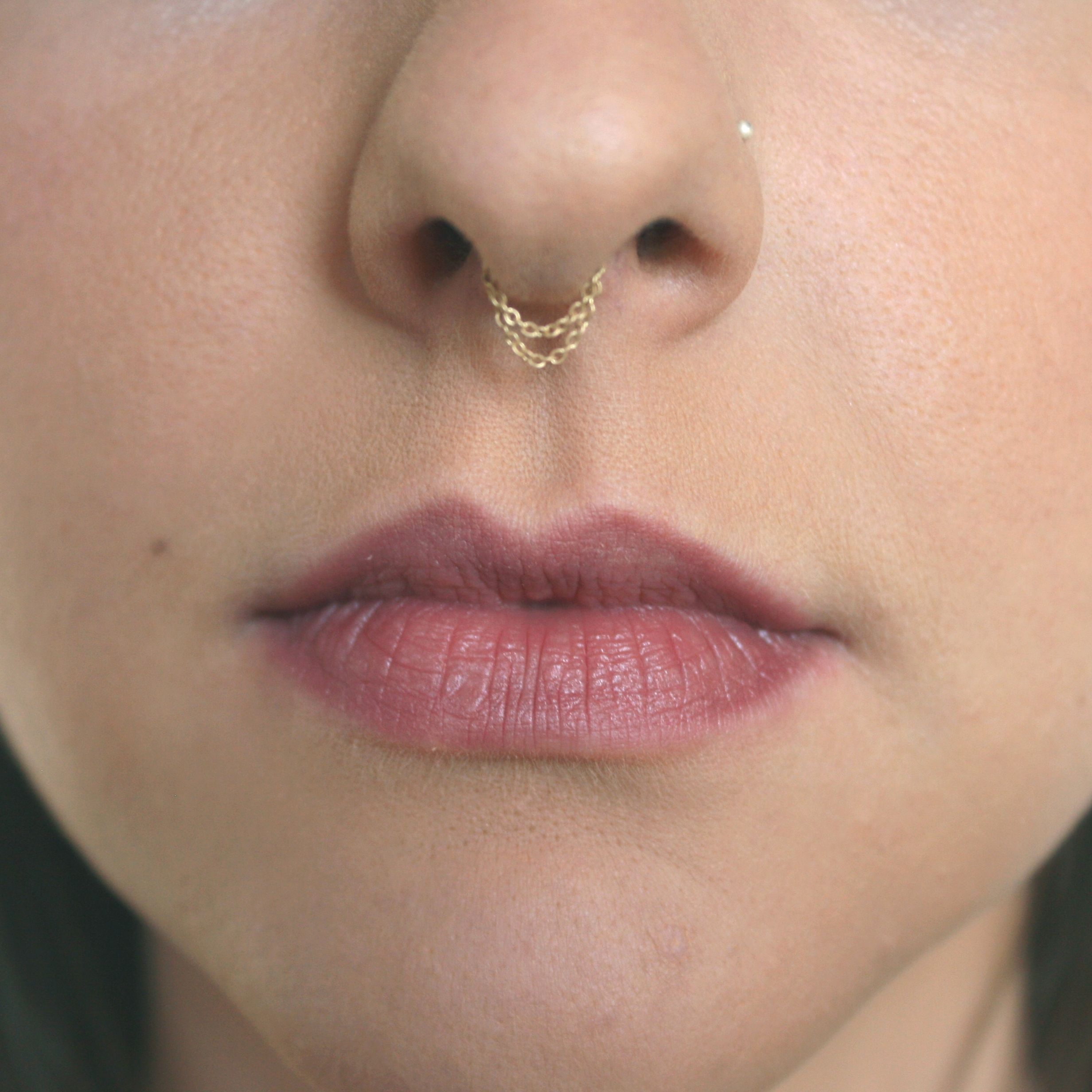 Remii | 18k Gold Double Septum Chain | S/s 2016 Collection Intended For Newest Chevron Septum Rings (View 2 of 15)