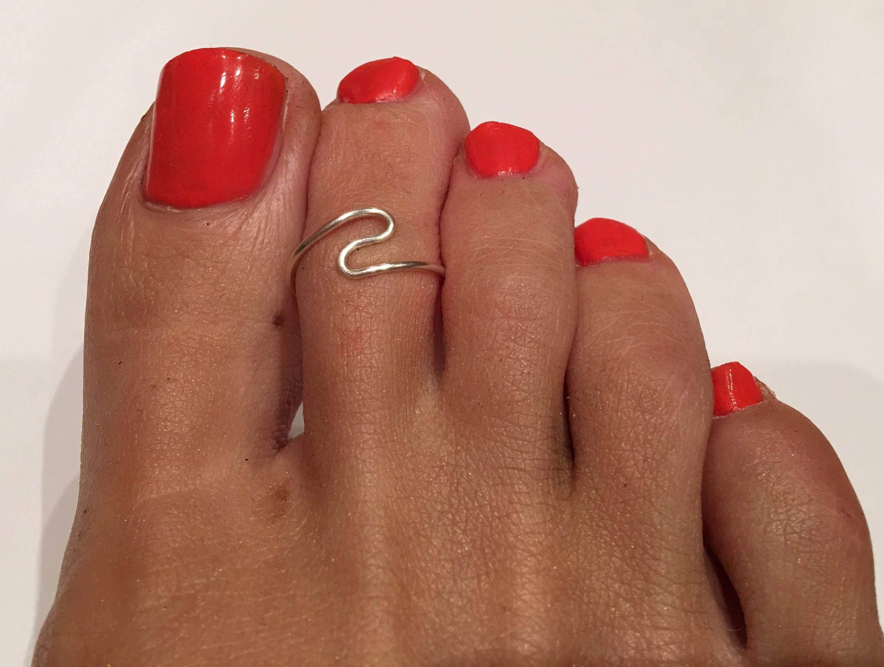 Silver Plated Toe Ring/ Toe Ring/foot Jewelry/toe Rings/gold With Regard To Most Recent Non Adjustable Toe Rings (View 7 of 15)