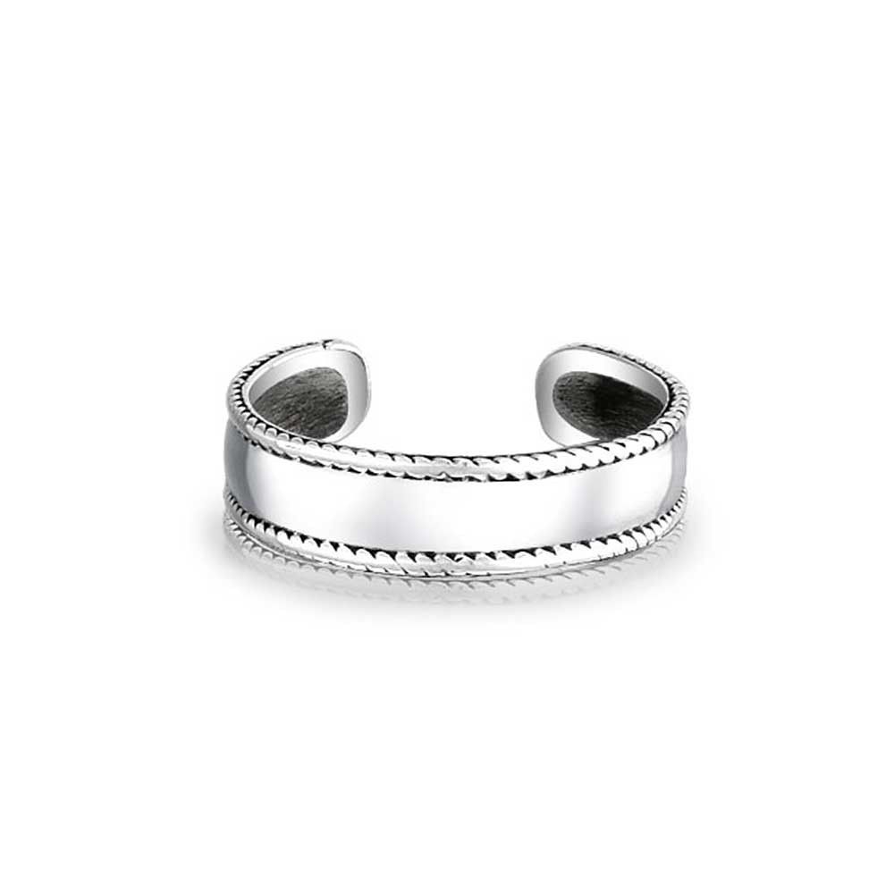 Sterling Silver Braided Bali Rope Toe Rings Adjustable Midi Ring With Regard To Most Popular Toe Rings With Stones (View 5 of 15)