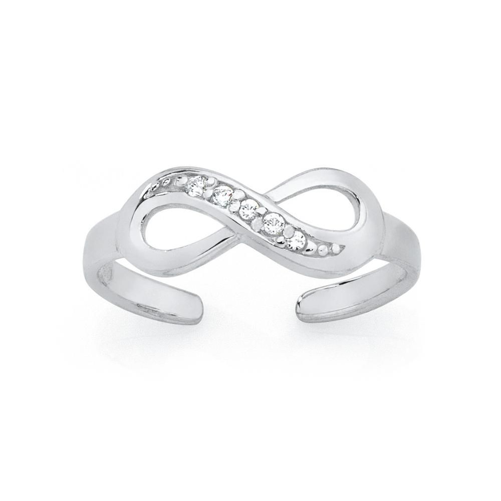 Sterling Silver Cubic Zirconia Infinity Toe Ring – Goldmark Au Throughout Most Recently Released Goldmark Toe Rings (View 5 of 15)
