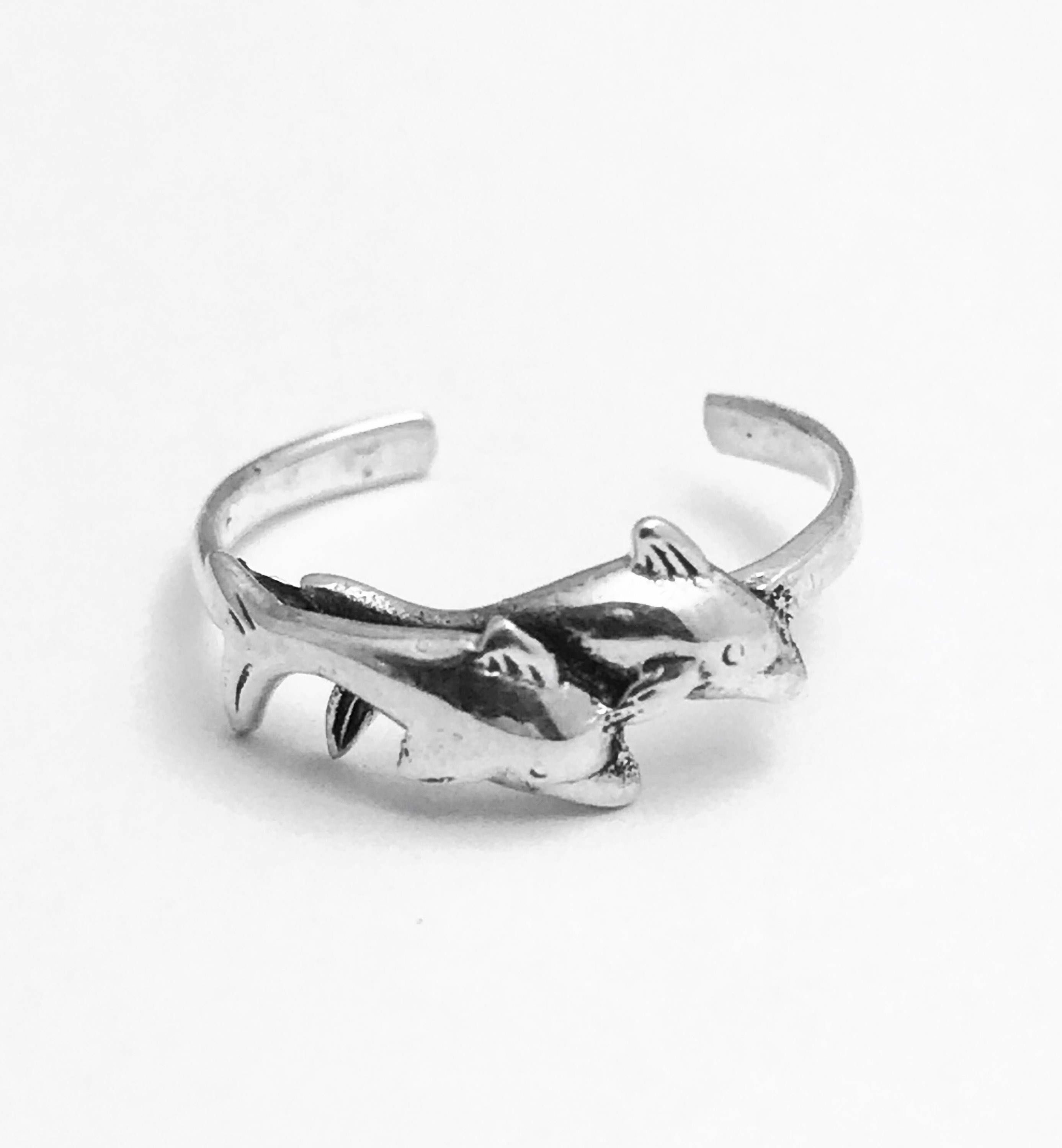Sterling Silver Double Dolphin Toe Ring With Latest Dolphin Toe Rings (View 7 of 15)