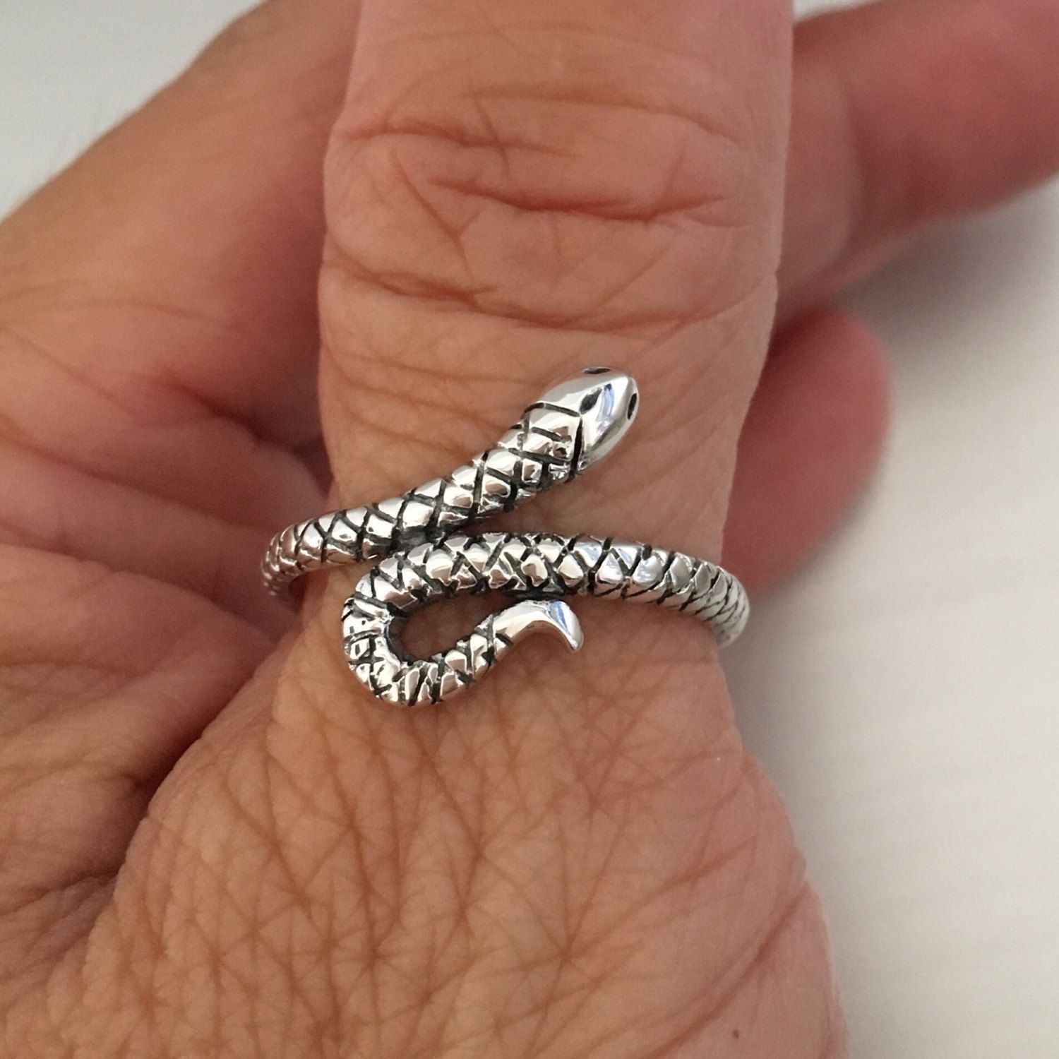 Sterling Silver Snake Ring, Knuckle Ring, Index Ring, Thumb Ring Pertaining To Newest Snake Toe Rings (View 5 of 15)