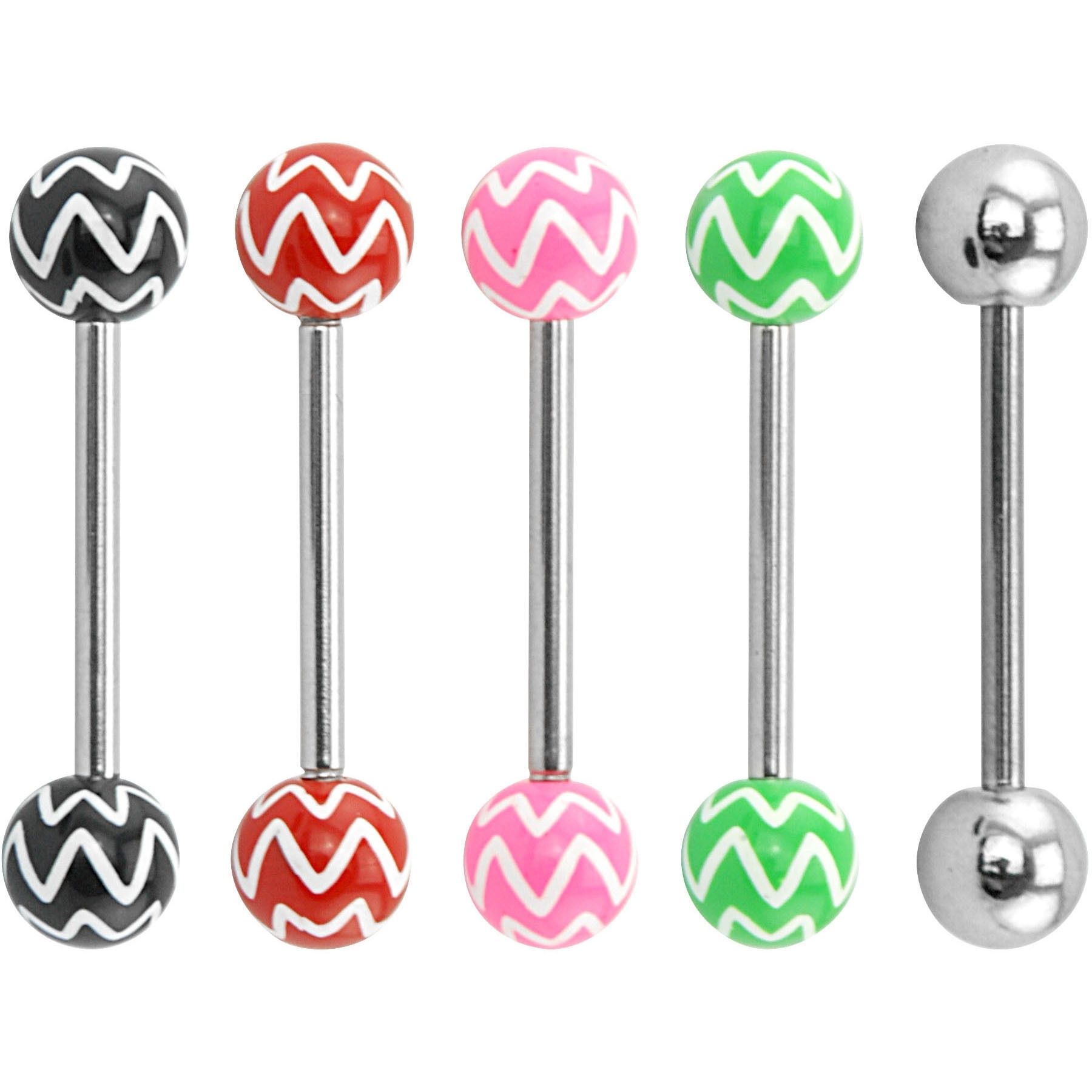 Supreme Jewelry Chevron Tongue Rings Value Pack (set Of 5) – Free Intended For Most Popular Chevron Tongue Rings (View 5 of 15)