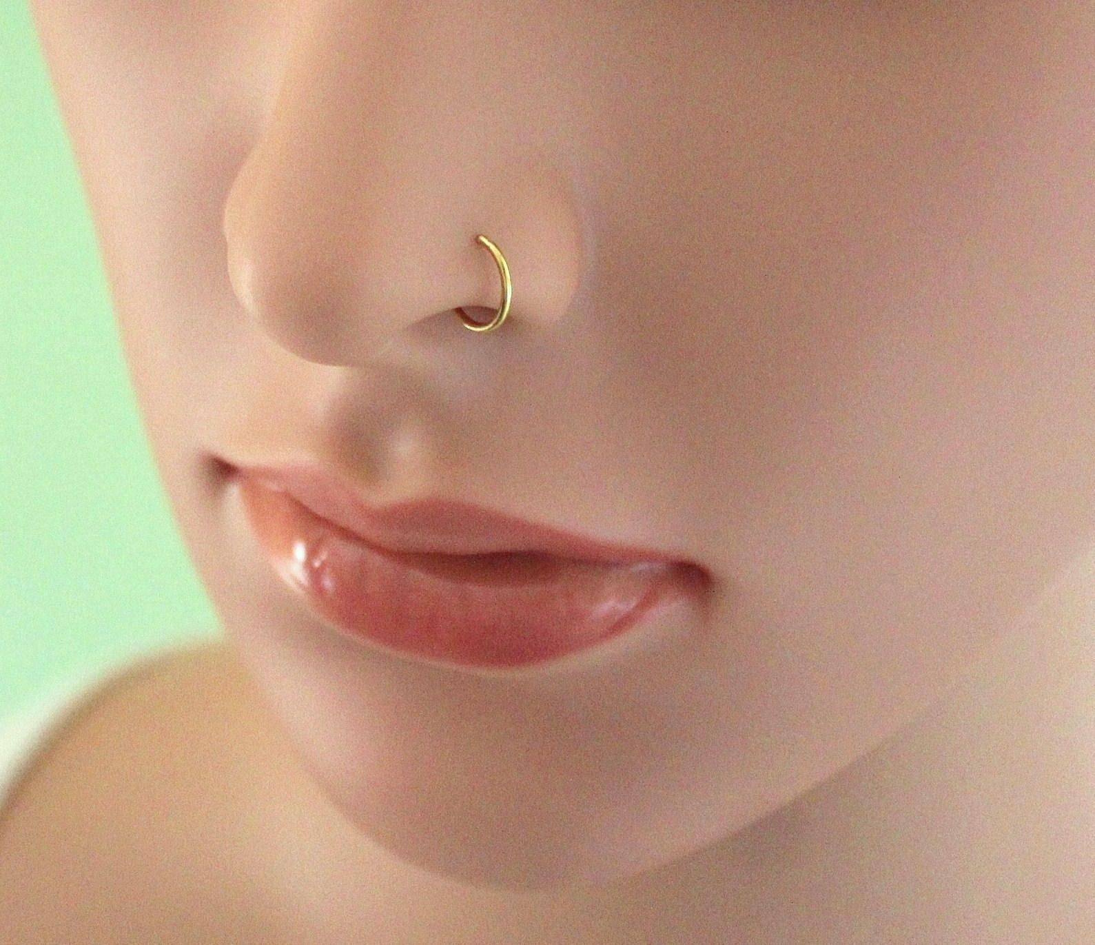 Tiny Fake Nose Ring Hoop Piercing, Faux Septum Ring, Septum For Current Chevron Nose Rings (View 10 of 15)