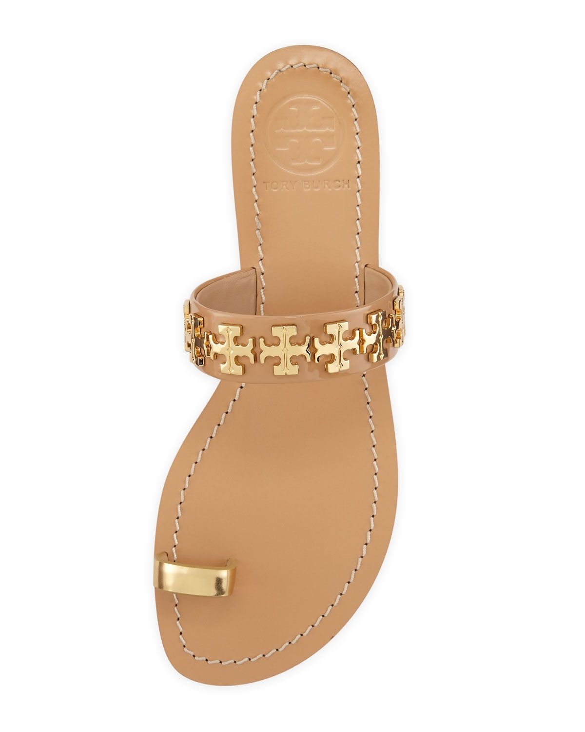 Tory Burch Val Patent Toe Ring Sandal, Camellia Pink/gold | Omg Within Current Rose Gold Toe Rings (View 11 of 15)