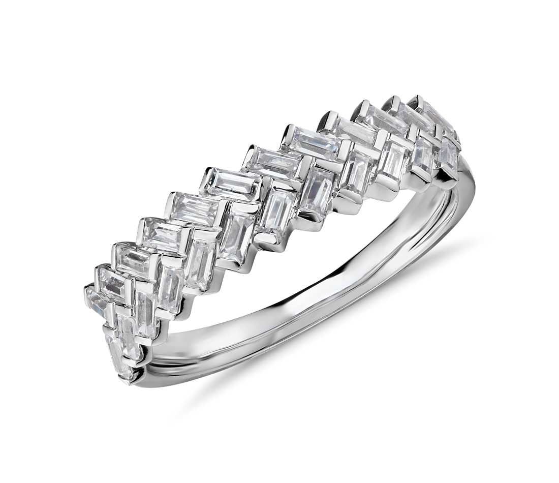 Truly Zac Posen Braided Baguette Diamond Ring In Platinum (2/3 Ct For 2017 Chevron Baguette Rings (View 5 of 15)