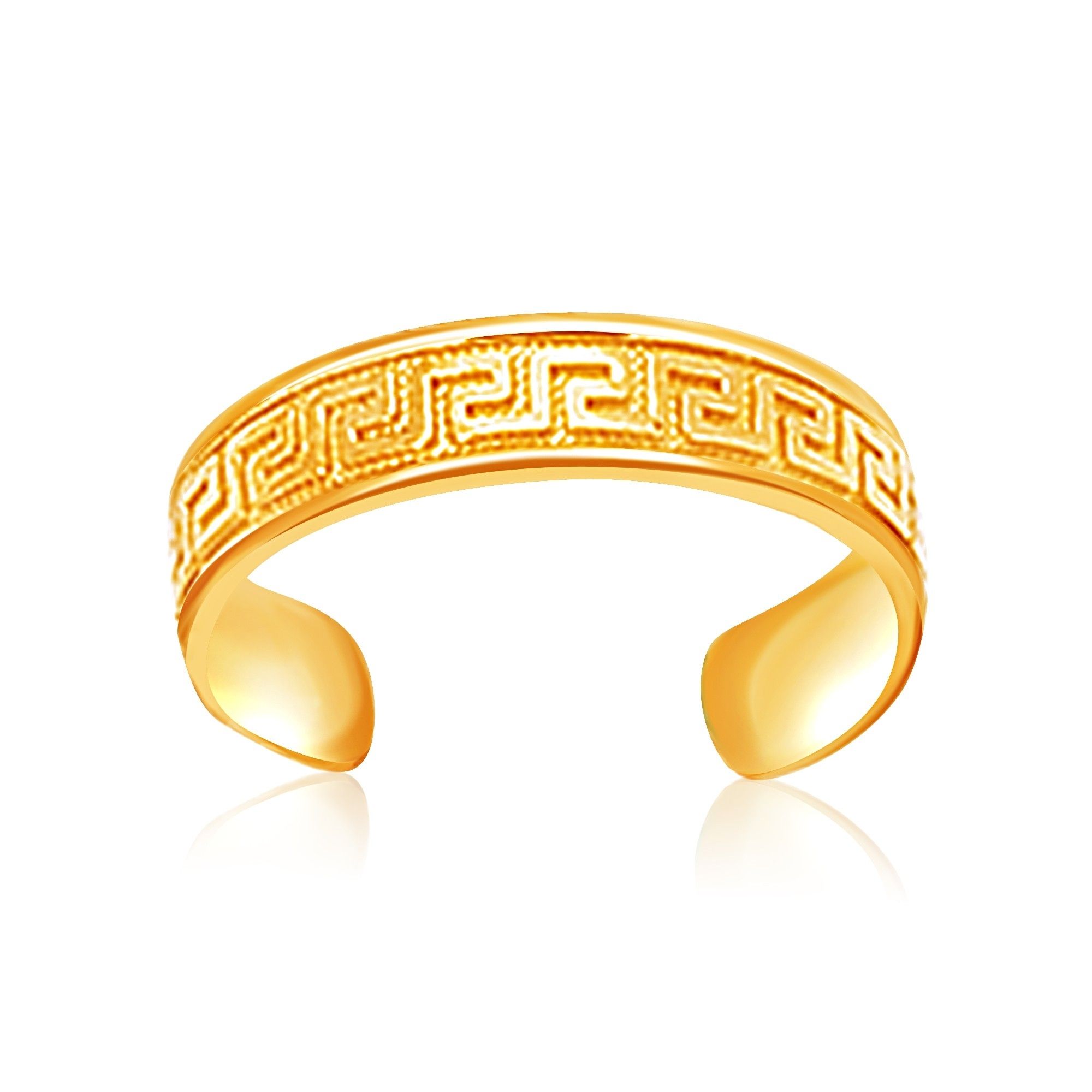 Yellow Gold Labyrinth Motif Toe Ring With Current Yellow Gold Toe Rings (View 4 of 15)
