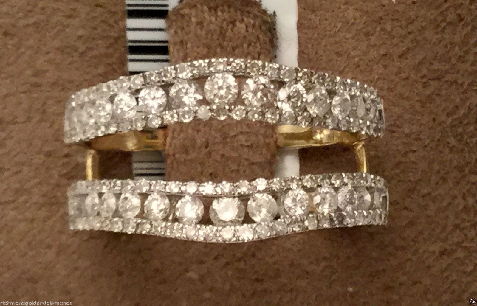 14k Gold Baguette & Round Diamonds Ring Guard Wrap Solitaire Inside Most Up To Date Round And Baguette Diamond Solitaire Enhancers In 14k Gold (View 13 of 15)