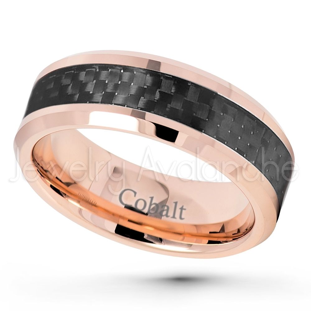 8mm Rose Gold Plated Cobalt Wedding Band – Polished Comfort Fit Within Most Up To Date Polished Comfort Fit Cobalt Chrome Wedding Bands (View 13 of 15)