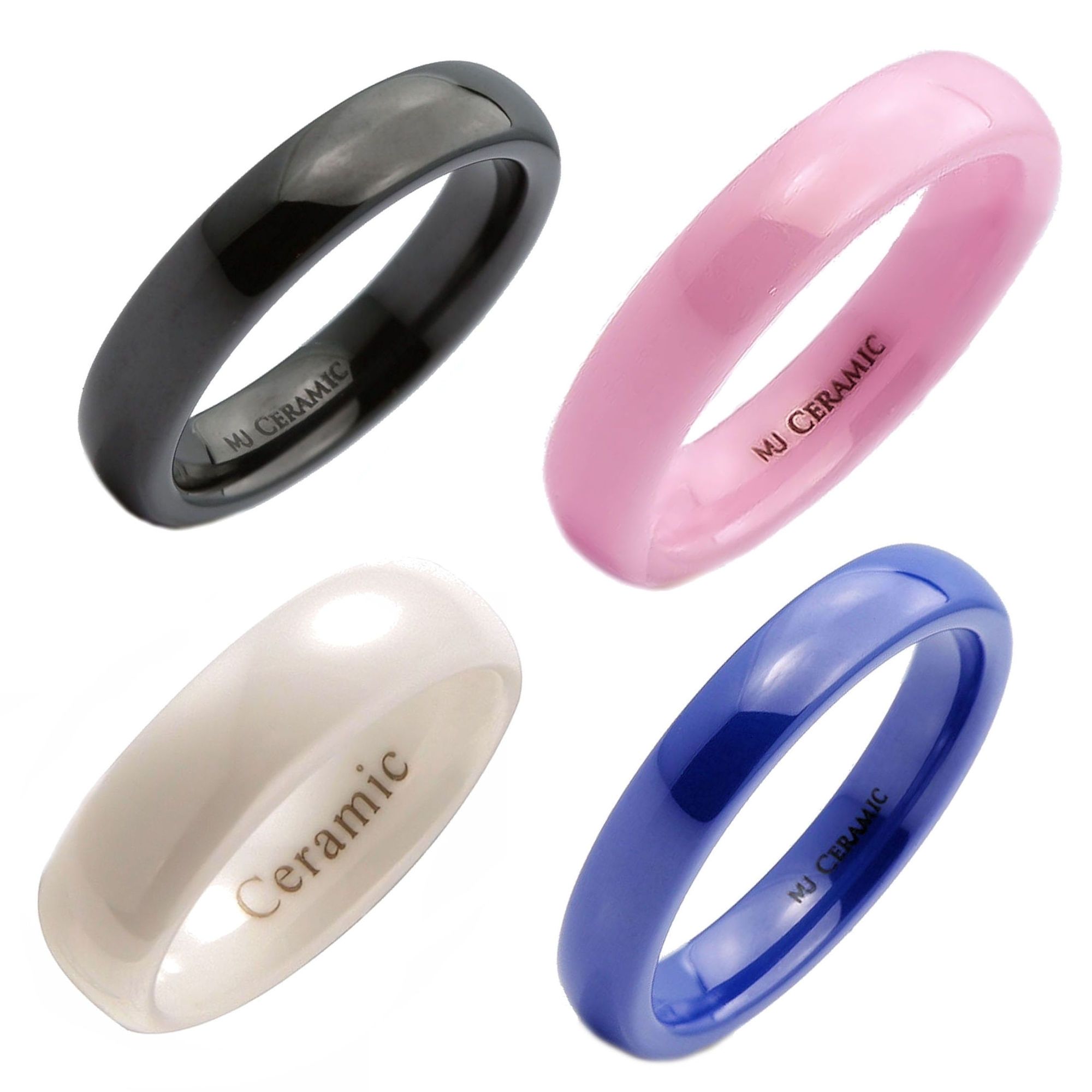 Beautiful Ceramic Wedding Ring 3 To 10mm Pink White Blue Black | Ebay In Most Up To Date White Ceramic Wedding Bands (View 7 of 15)