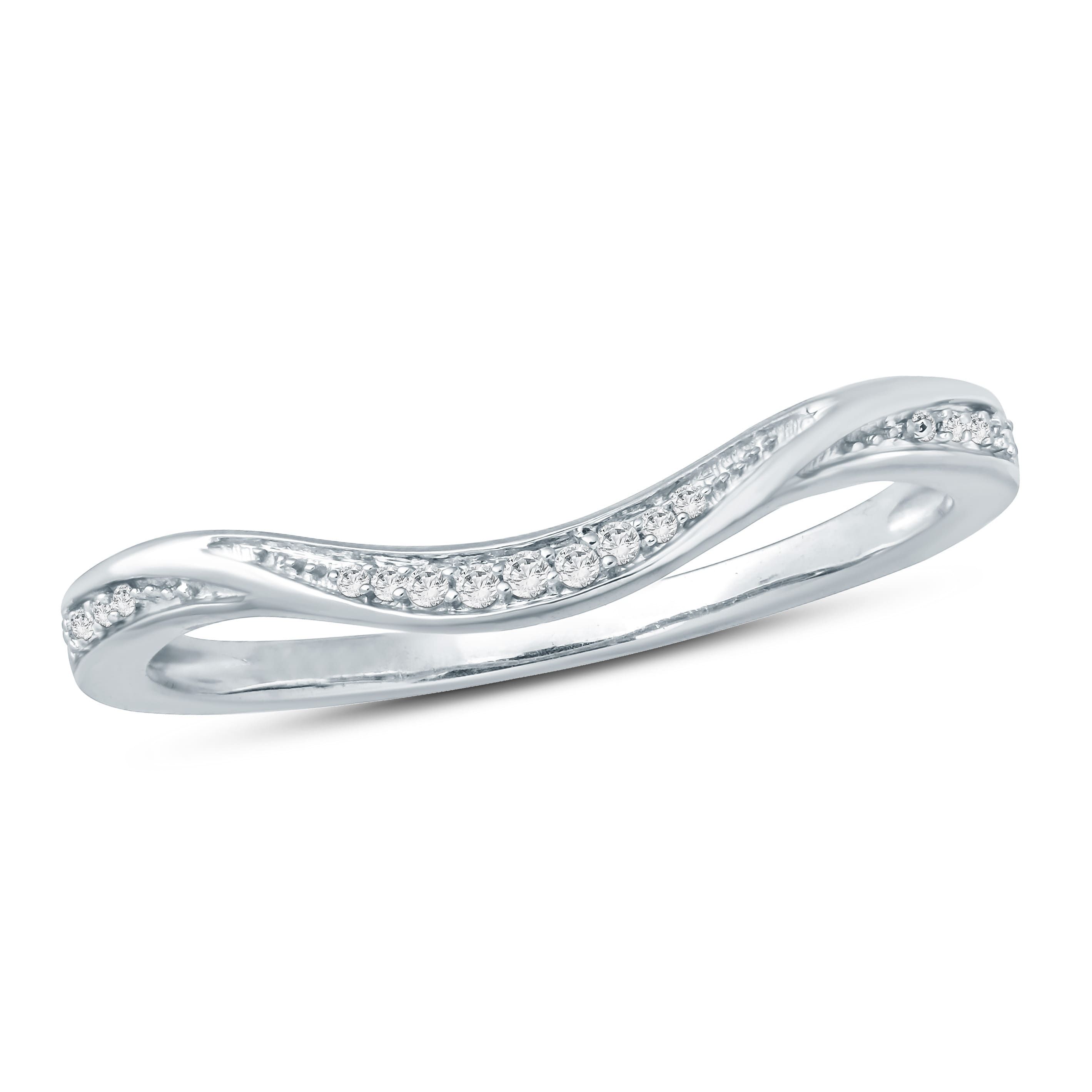 Cali Trove 1/20 Ct Round Diamond Anniversary Band In Sterling Silver Within Newest Diamond Anniversary Bands In Sterling Silver (View 11 of 15)