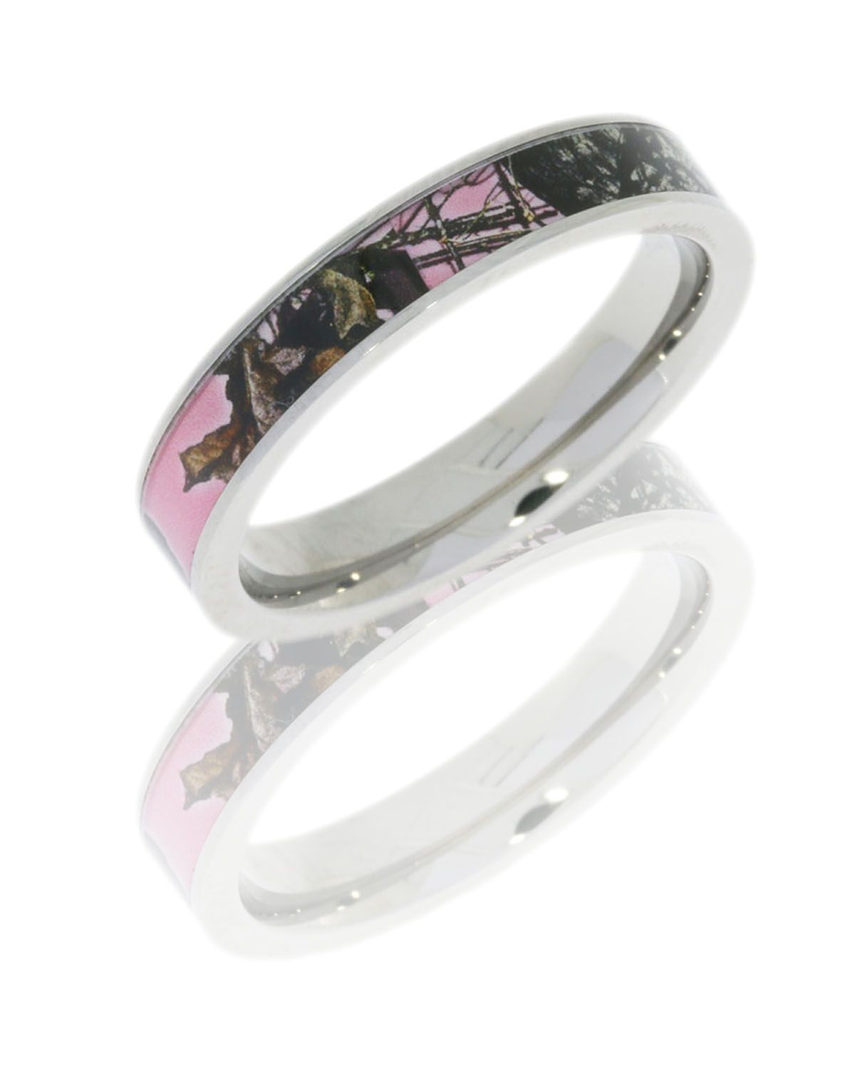 Cobalt Chrome Ring With A Real Tree Pink Camo Inlay (View 15 of 15)