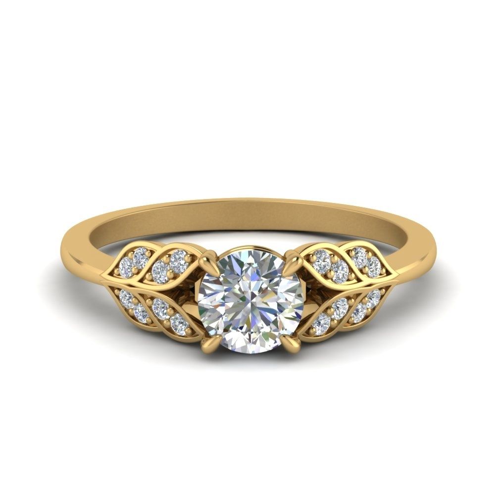 Large Selection Of Yellow Gold Vintage Engagement Rings| Fascinating With Current Vintage Style Yellow Gold Engagement Rings (View 10 of 15)