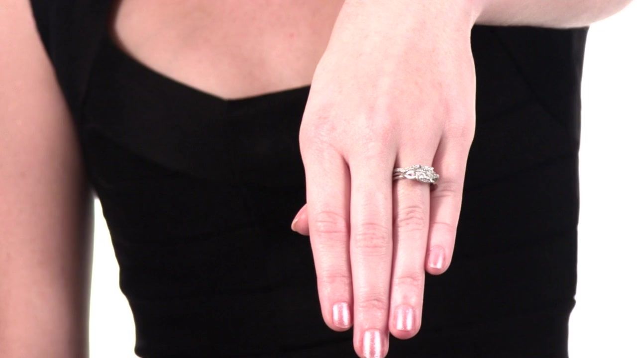 Quad Diamond Twist Shank Bridal Set In 10k White Gold 1/3 Ct. T.w (View 4 of 15)