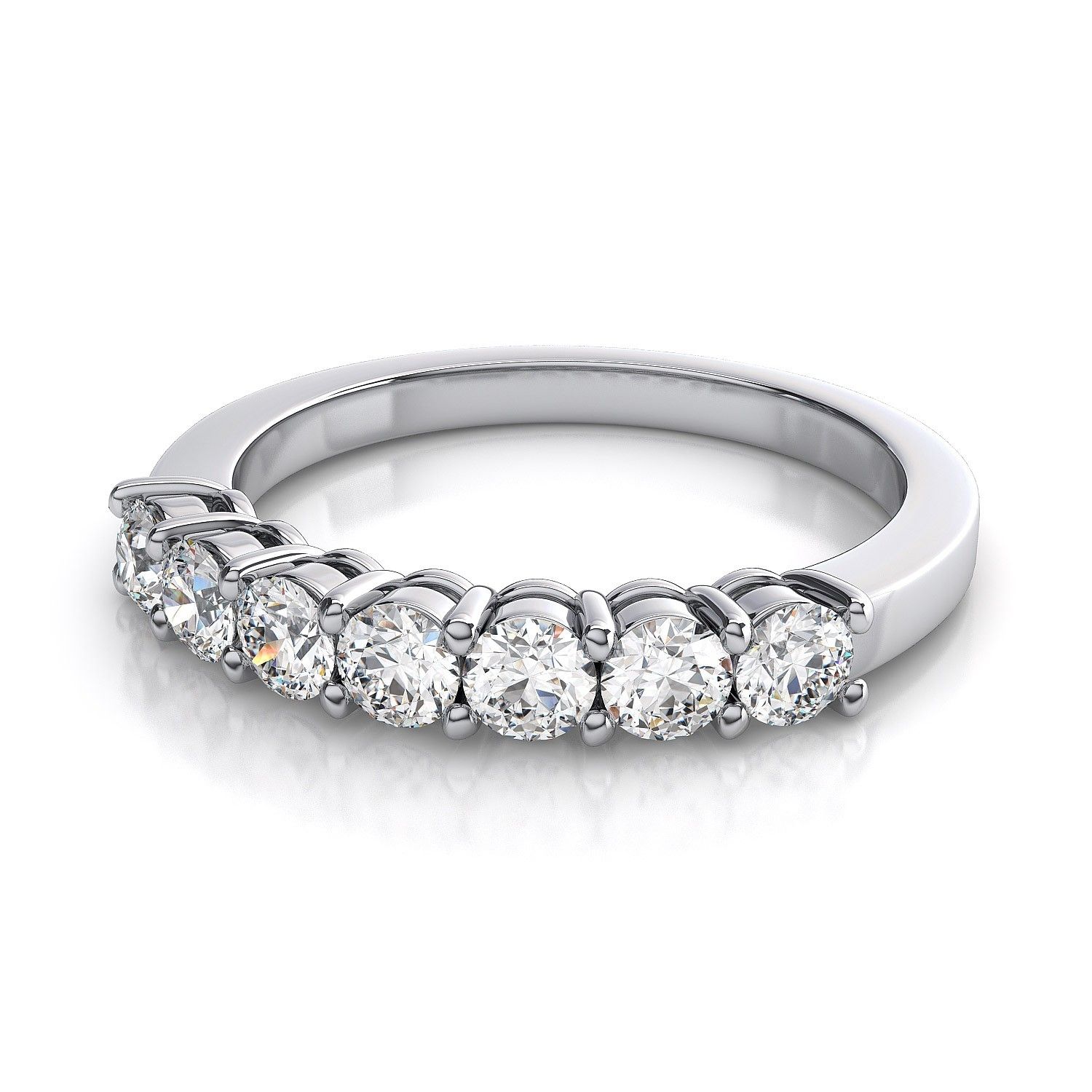 Seven Stone Diamond Wedding Ring In 14k White Gold ( (View 8 of 15)