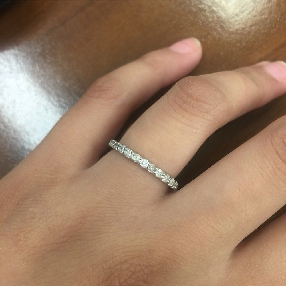 Shop 14k White Gold 1ct Tdw Diamond Eternity Wedding Ring – On Sale For Newest Diamond Eternity Wedding Bands In 14k Gold (View 9 of 15)
