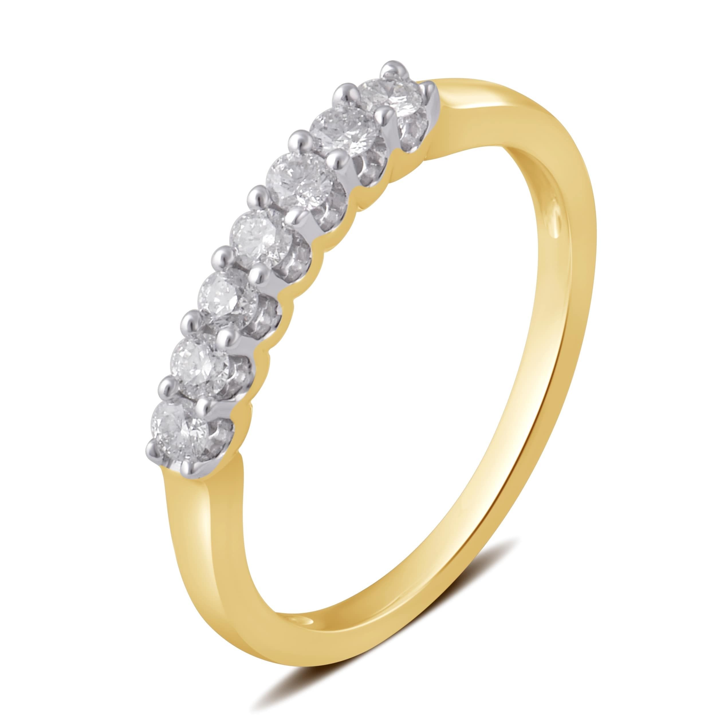 Shop Divina 10k White Or Yellow Gold 1/4ct Tdw Diamond 7 Stone With Regard To Latest Diamond Seven Stone Wedding Bands In 10k Two Tone Gold (View 2 of 15)
