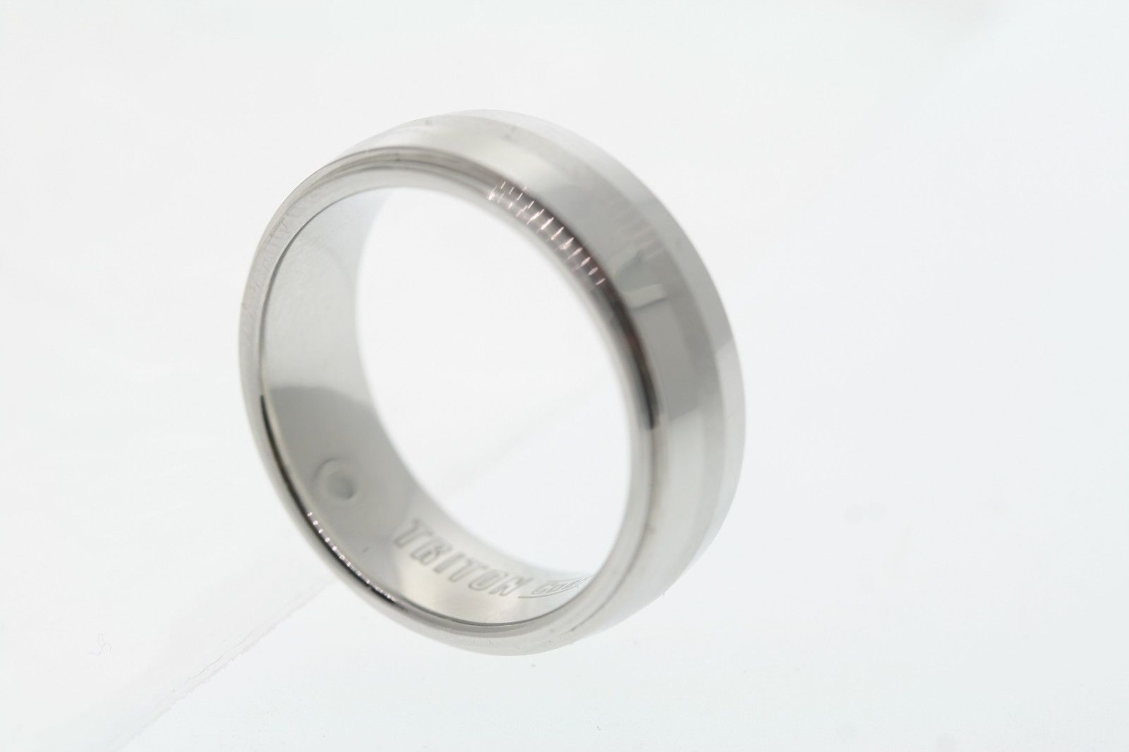 Triton 8mm Polished Cobalt Beveled Center Step Edge Band Ring W Inside Current Satin Center Bevel Edged Wedding Band In Cobalt (View 6 of 15)