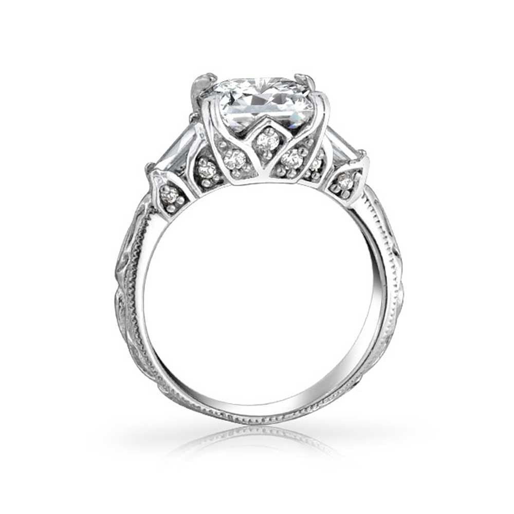 Vintage Filigree Princess Cut Engagement Ring Gatsby Inspired In 2018 Vintage Style Princess Cut Diamond Engagement Rings (View 8 of 15)