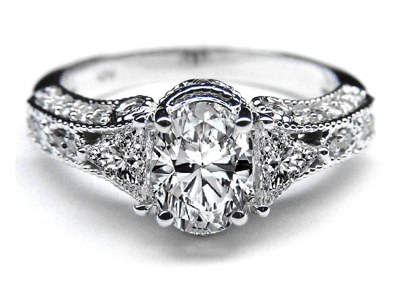 Vintage Style Oval Diamond Engagement Ring 0.72 Tcw (View 2 of 15)