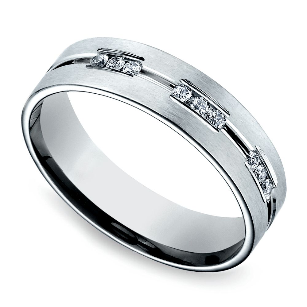 10 Men's Diamond Wedding Bands He Won't Ever Want To Take Pertaining To Current Diamond Accent Channel Anniversary Bands In White Gold (View 4 of 25)