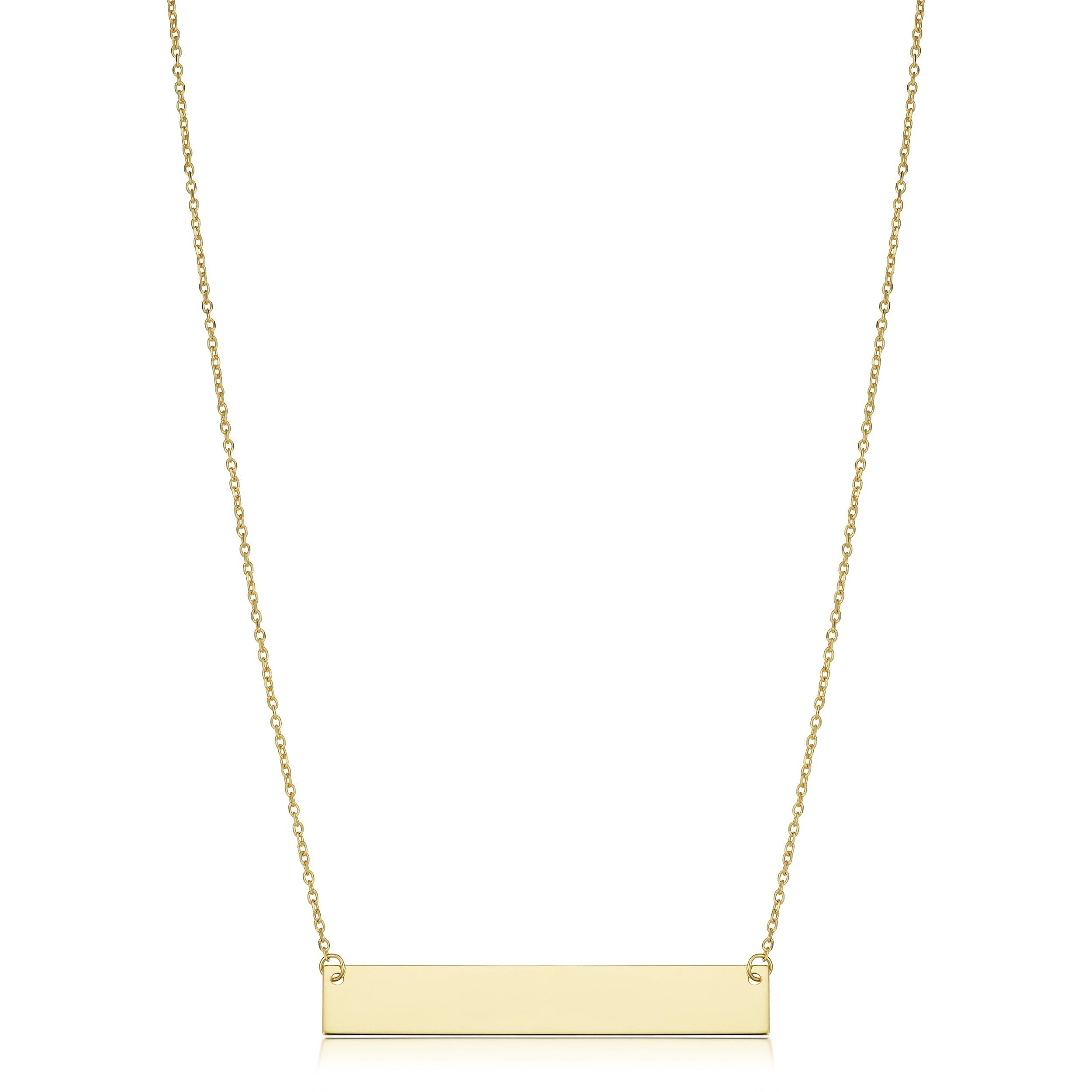 10k Or 14k Gold Engraveable Bar Cable Chain Necklace (18 Inch) Throughout Most Recent Classic Cable Chain Necklaces (View 3 of 25)