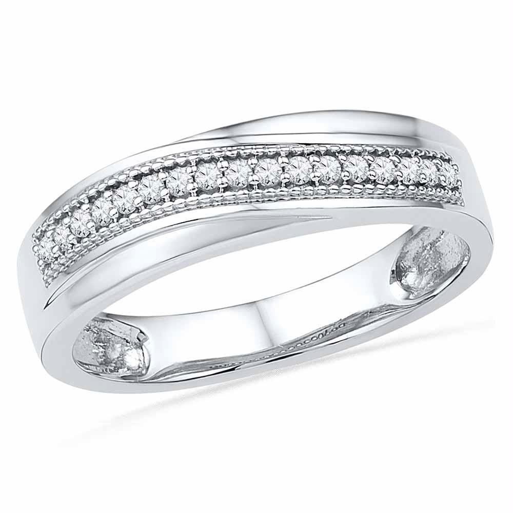 10k White Gold Women's Round Diamond Anniversary Ring – Free Pertaining To Most Recently Released Diamond Slant Anniversary Bands In Gold (View 9 of 25)