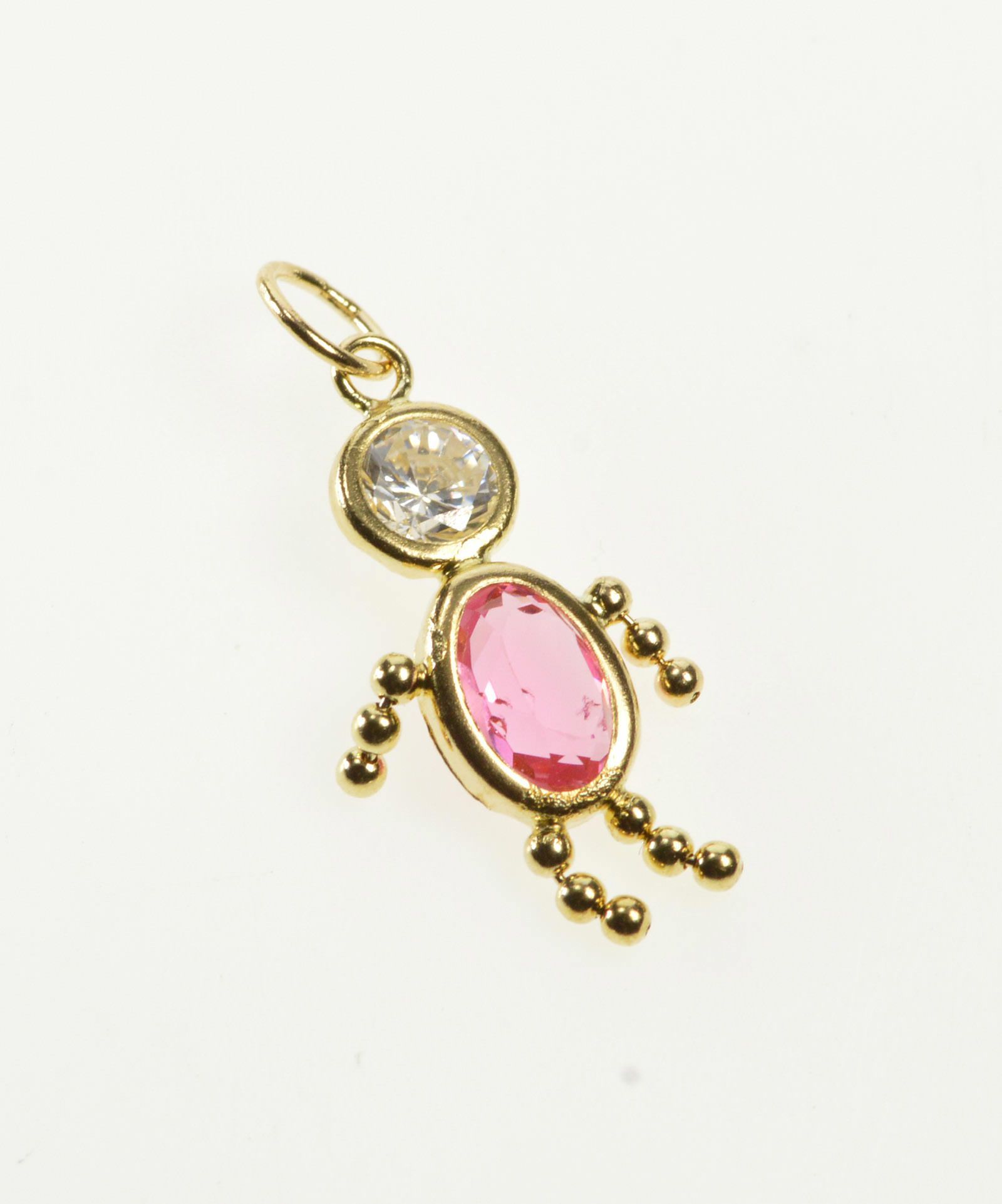 14k October Birthstone Baby Pink Cubic Zirconia Yellow Gold Charm Throughout Most Up To Date Pink October Birthstone Locket Element (View 10 of 25)