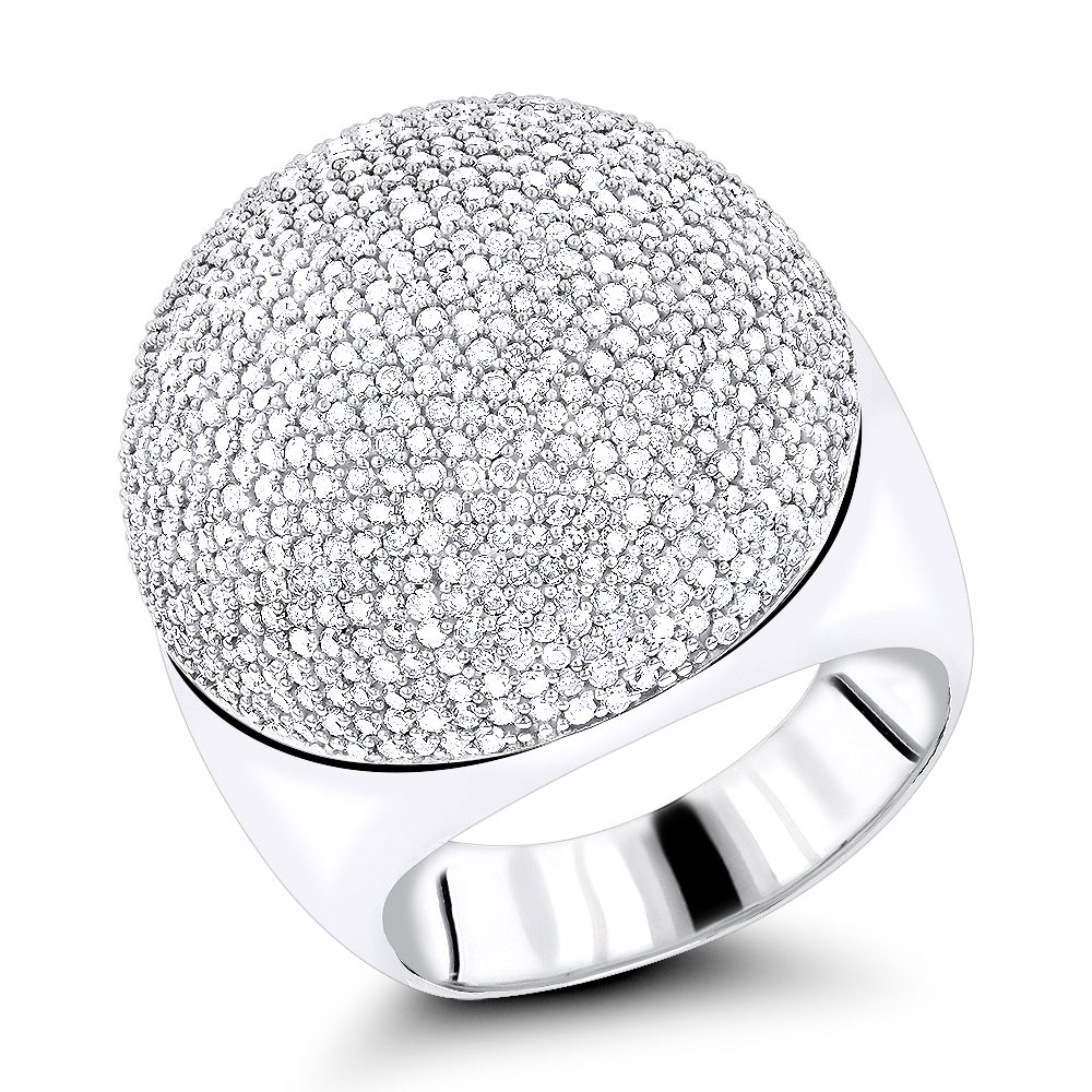 14k Pave Diamond Dome Ring  (View 8 of 25)