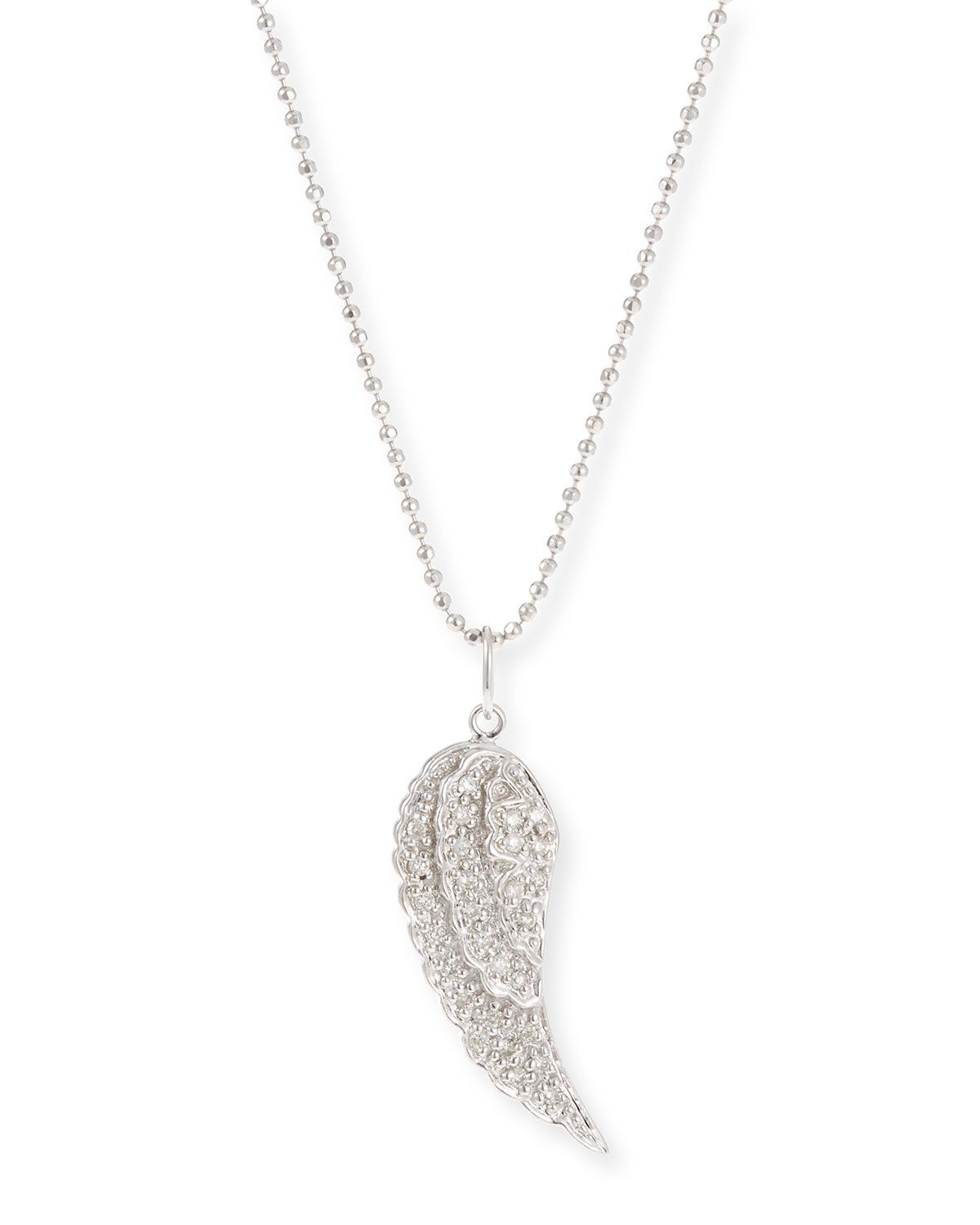 14k Small Angel Wing Pendant Necklace W/ Diamonds For Most Popular Angel Wing Pendant Necklaces (View 4 of 25)