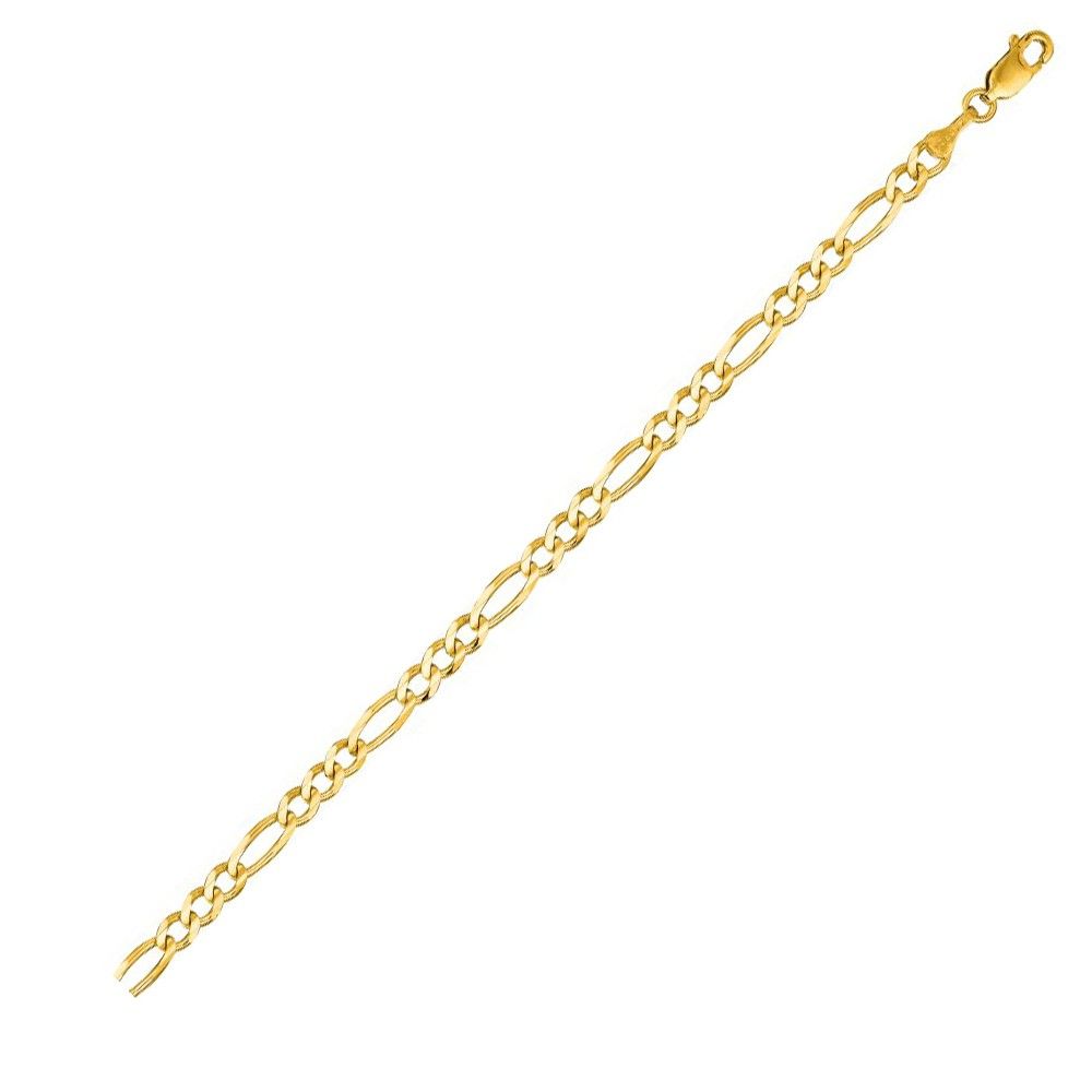 14k Solid Yellow Gold Classic Figaro Chain Necklace  (View 7 of 25)