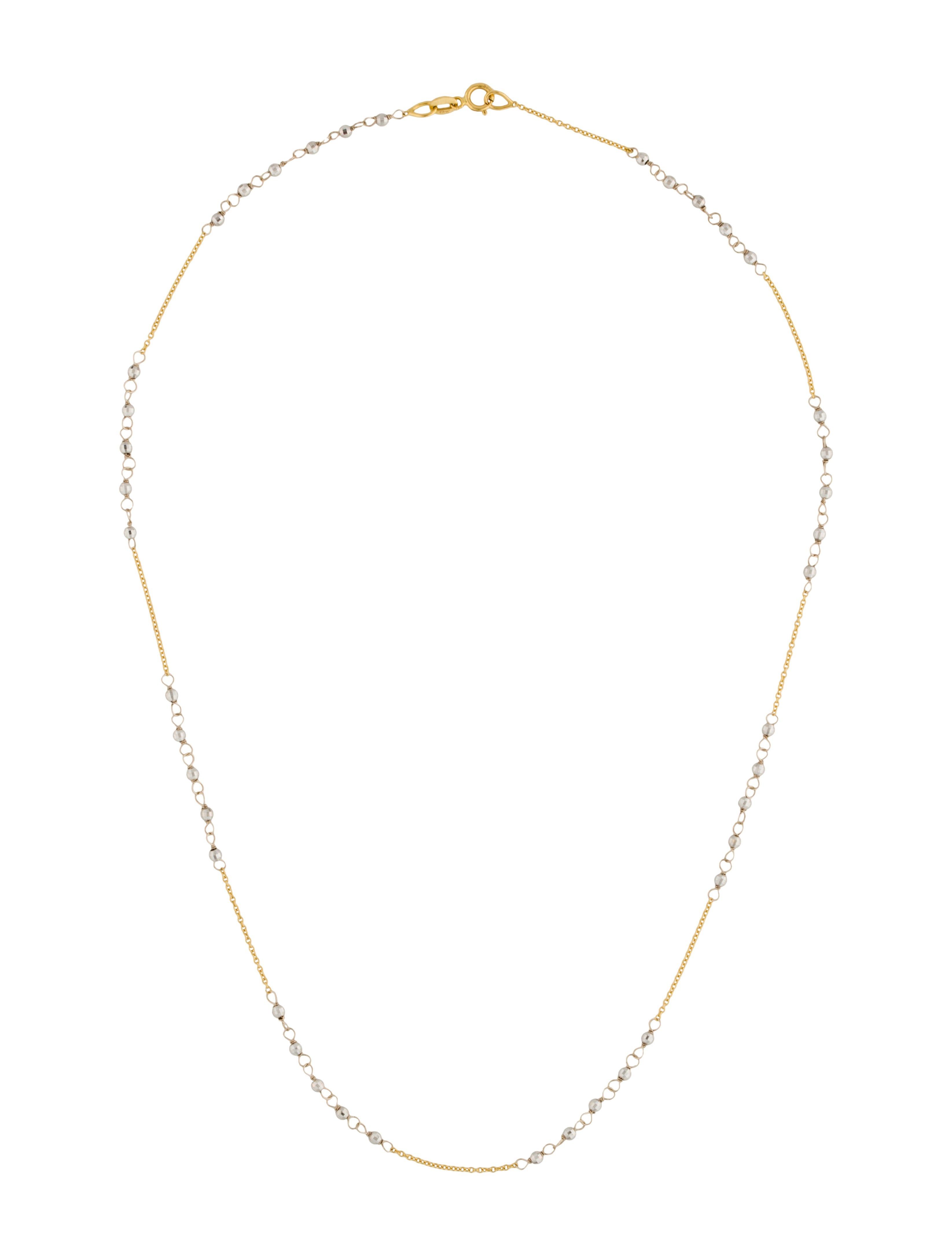 14k Two Tone Beaded Chain Intended For Most Recently Released Beaded Chain Necklaces (View 11 of 25)