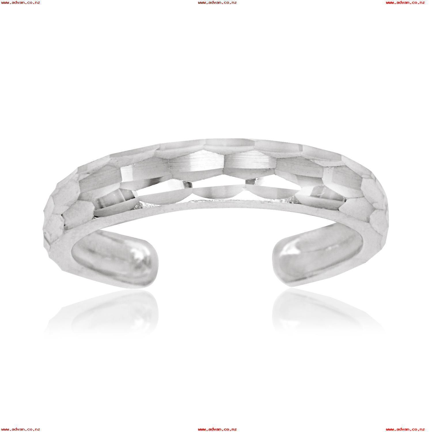 14k White Gold Adjustable Elegant Sparkle Cut Body Jewelry Toe Ring Regarding Newest Elegant Sparkle Rings (View 8 of 25)