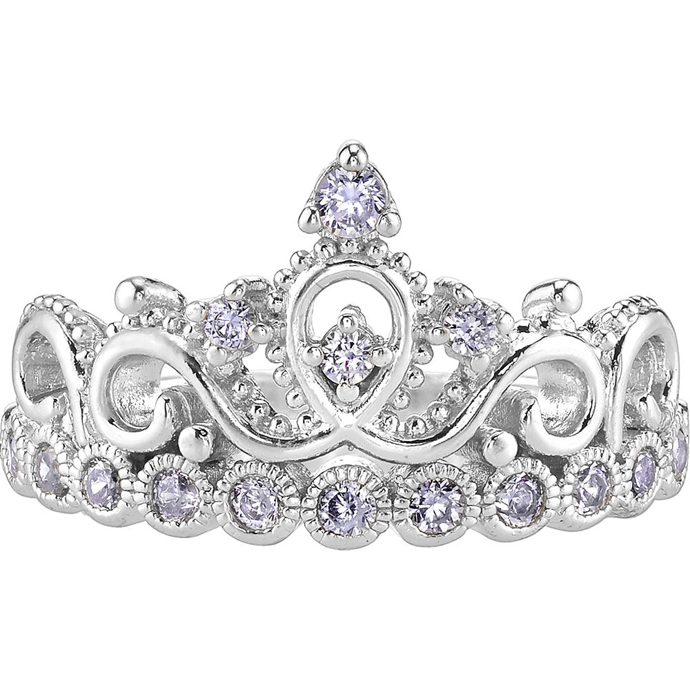 14k White Gold Princess Crown Cz Ring | Crown Rings / Princess Rings Intended For Most Recent Princess Tiara Crown Rings (View 4 of 25)