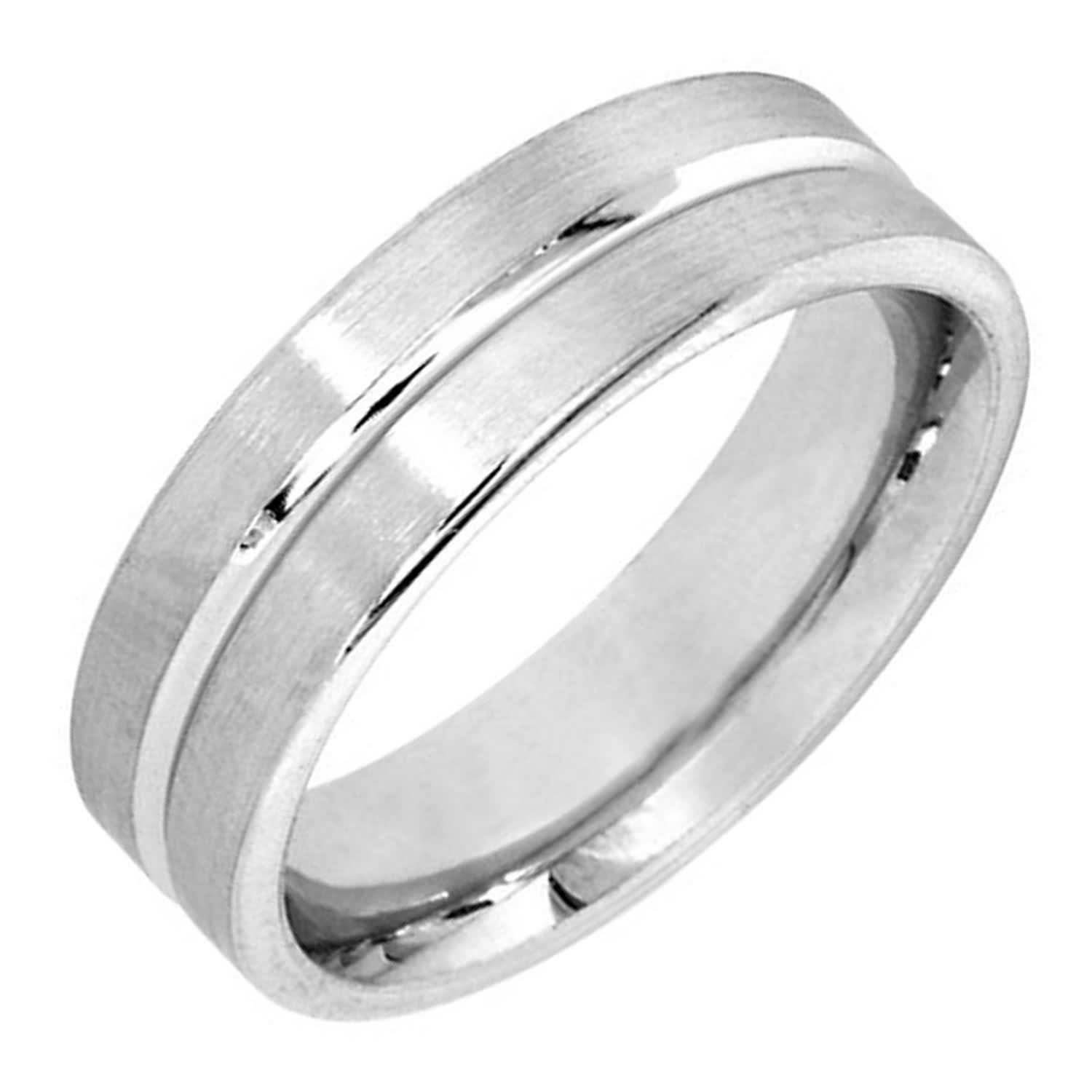 14k White Gold Two Stripes Unique Band 7mm  3005715 – Shop At Intended For 2017 White Stripes Rings (View 7 of 15)