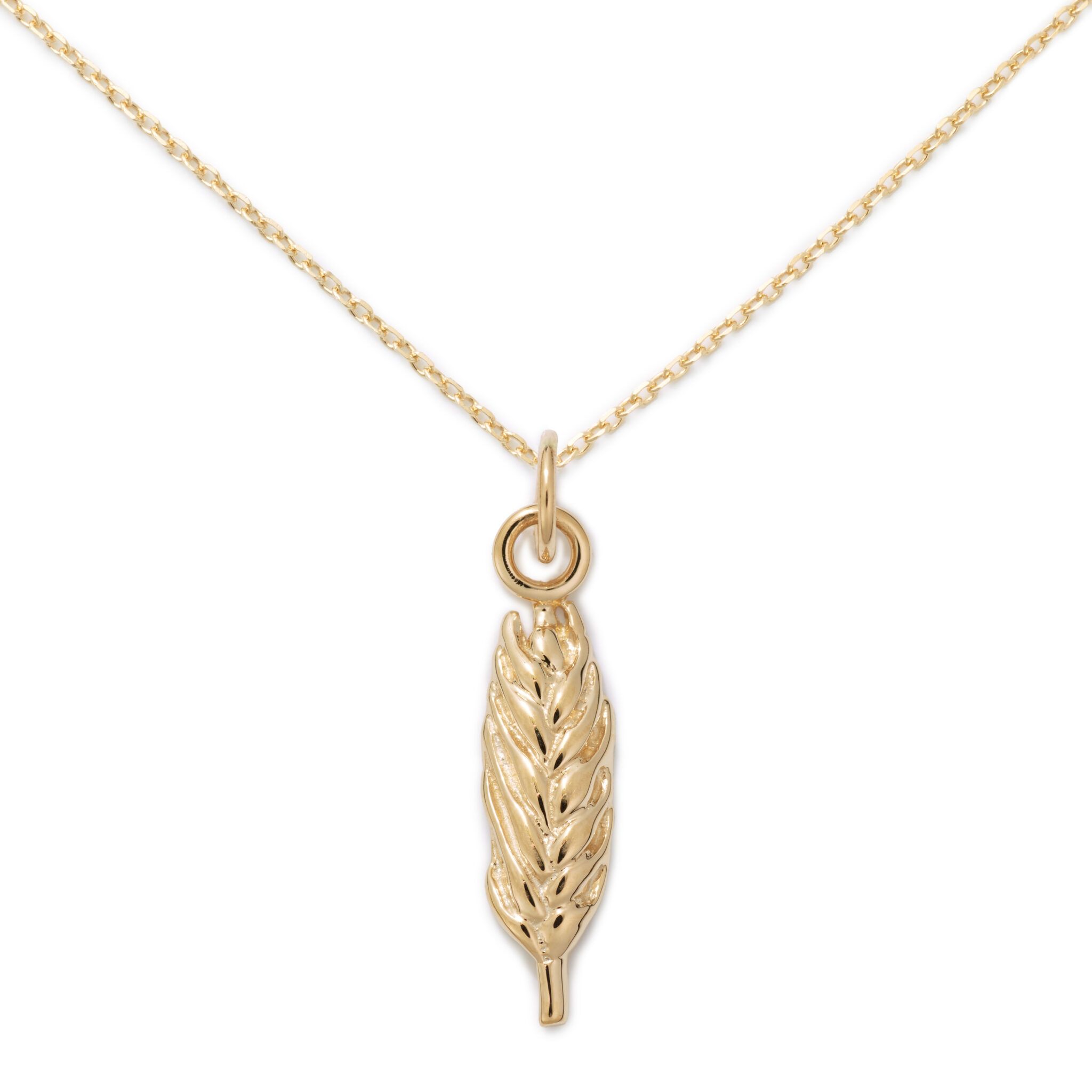 14k Yellow Gold Wheat Pendant With Regard To Latest Wheat Pendant Necklaces (View 12 of 25)