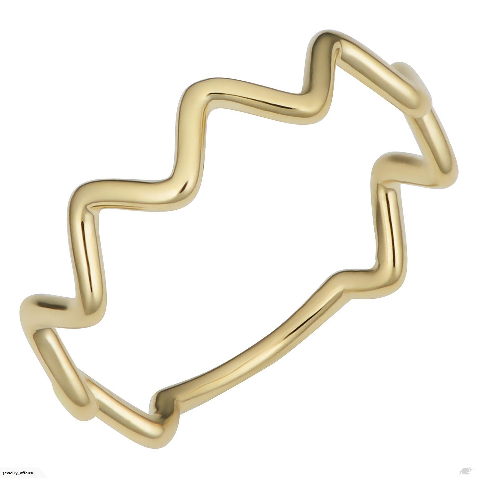 14k Yellow Gold Zigzag Curves Ring Intended For Most Current Polished Zigzag Rings (View 18 of 25)