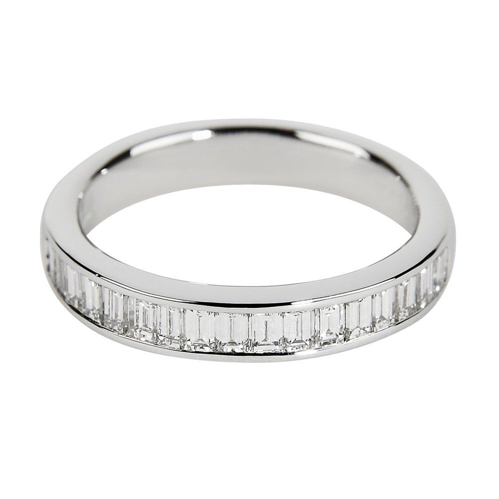 18ct White Gold Baguette Cut Diamond Eternity Ring In 2019 Baguette Diamond Anniversary Bands In White Gold (View 10 of 25)
