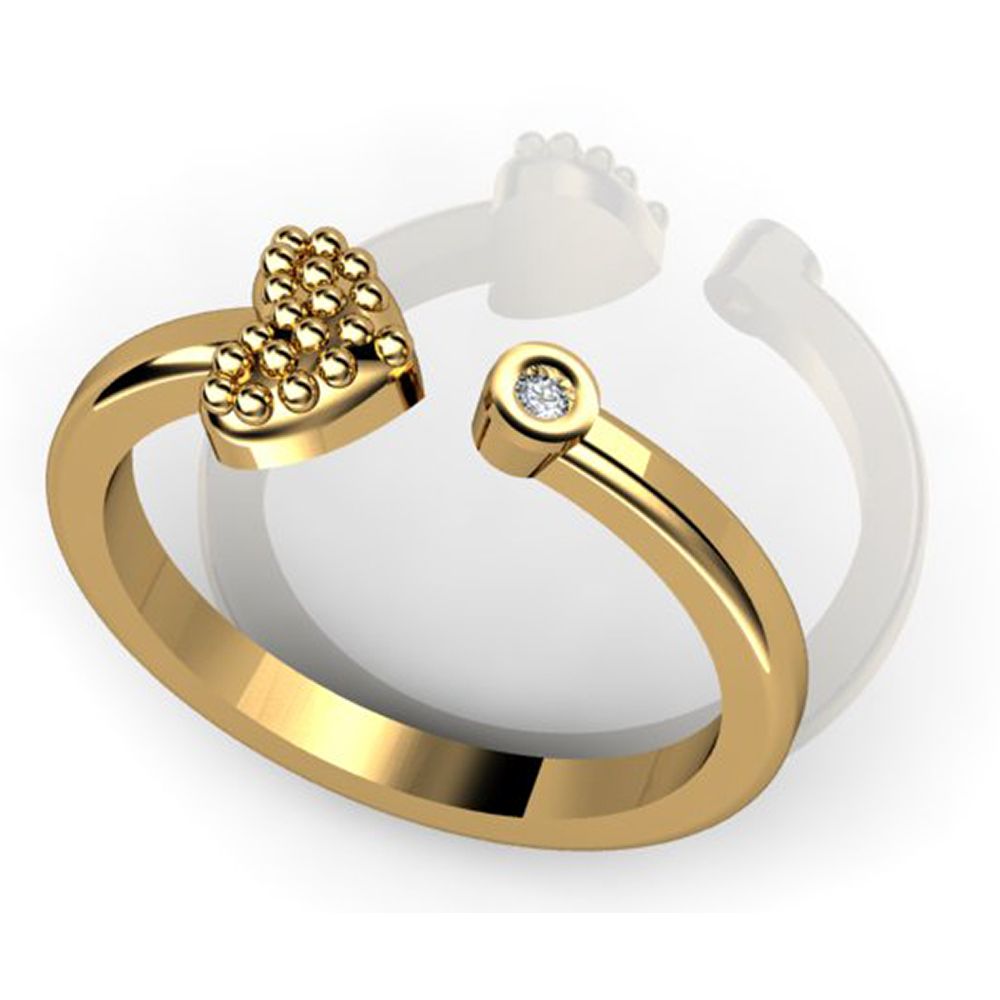 18k Gold Plated Silver Or Polished 925 Sterling Silver Beaded Inside Latest Polished Heart Open Rings (View 19 of 25)