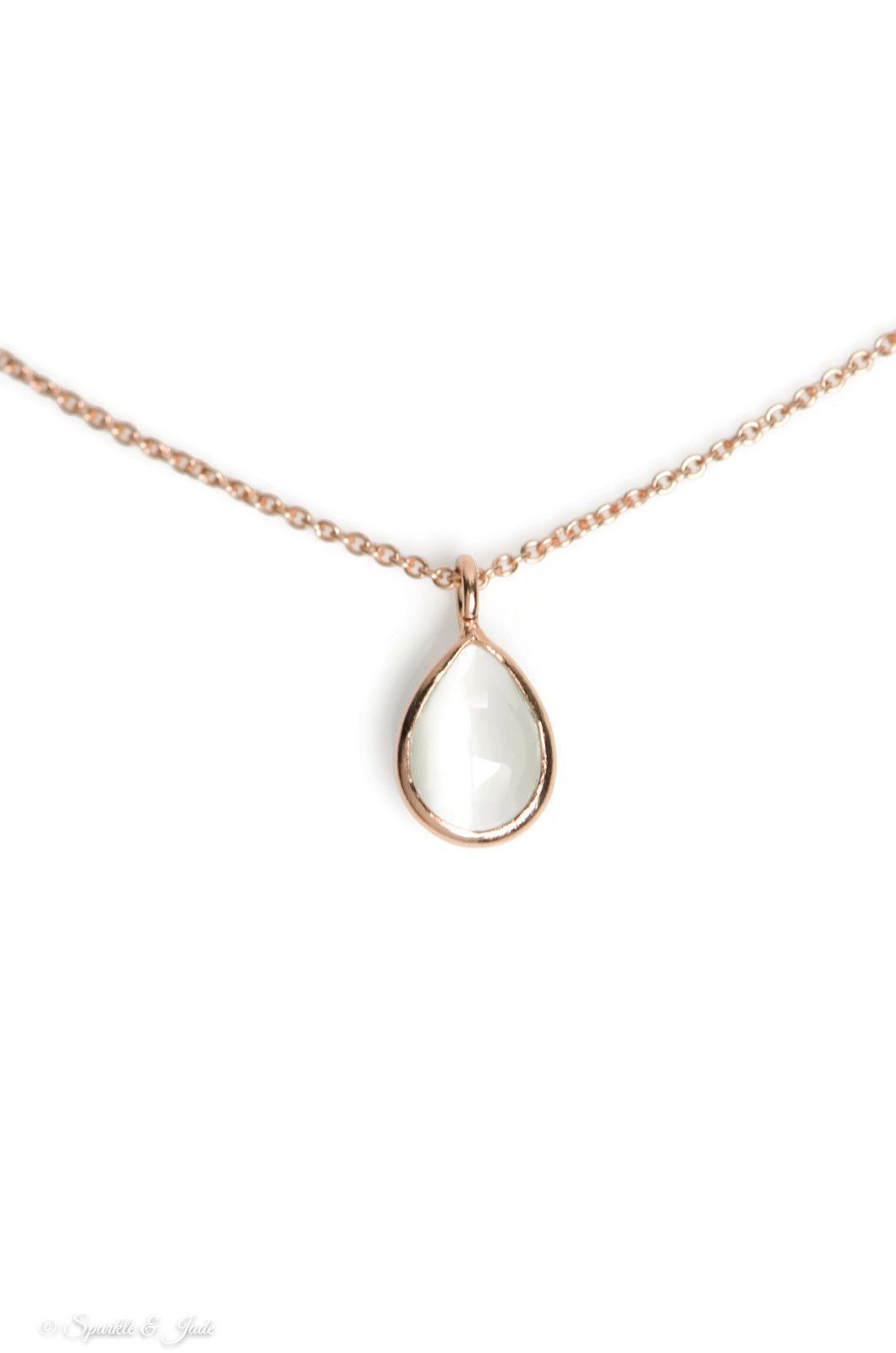 18k Rose Gold Sterling Silver Petite White Moonstone Pear Teardrop Inside Newest Grey Moonstone June Droplet Pendant Necklaces (View 7 of 25)