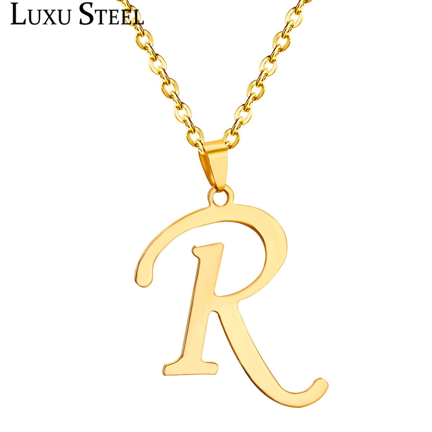 1pc Tiny Swirl Initial Alphabet Letter Necklace All 26 English A Z With Regard To Newest Letter R Alphabet Locket Element Necklaces (View 8 of 25)