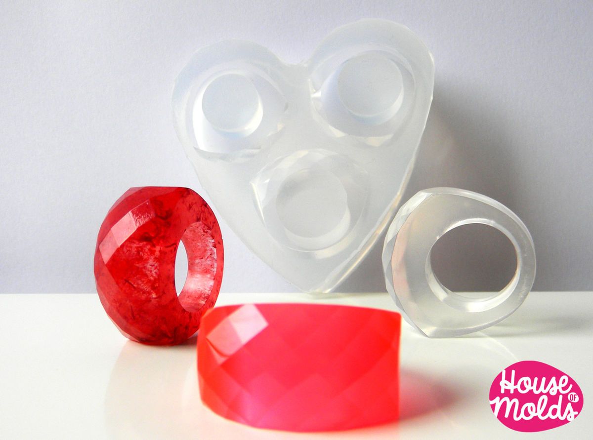 3 Sizes Wow Bold Faceted Clear Mold, Multi Size Rings Mold For Wow Intended For Most Recently Released Multifaceted Rings (View 21 of 25)