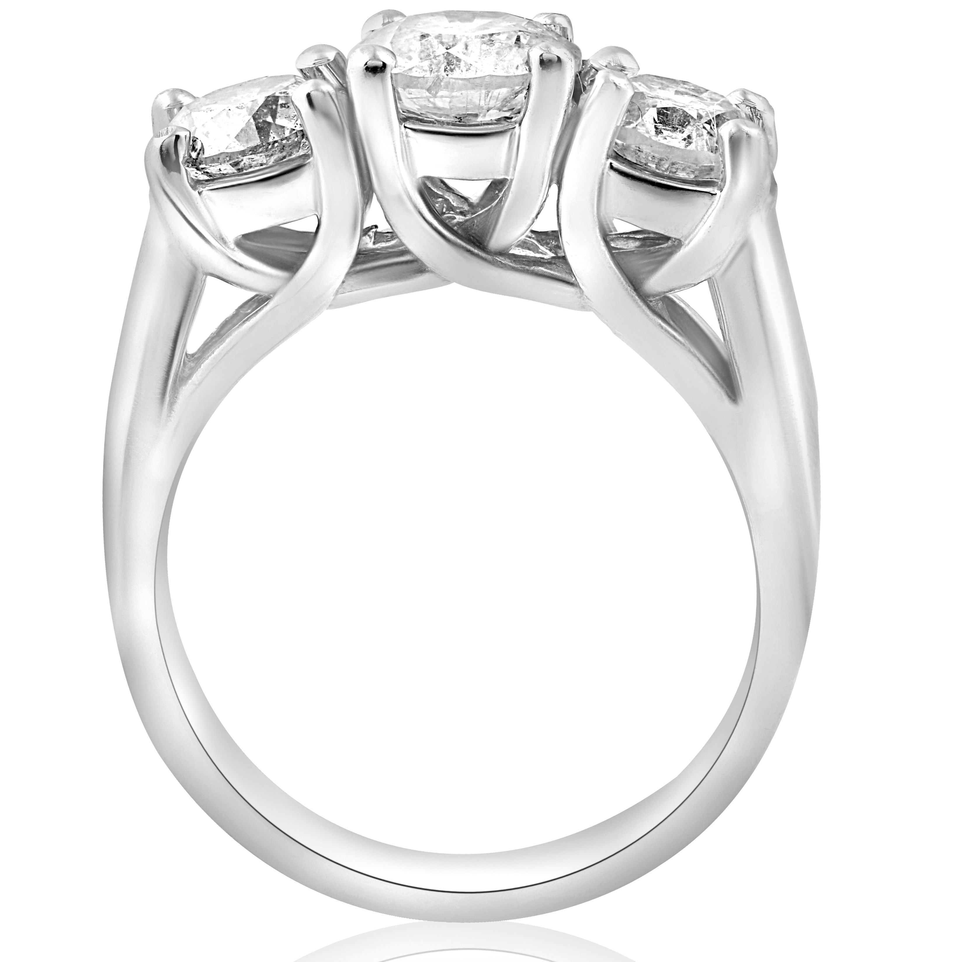 3ct Three Stone Diamond Wedding Anniversary Ring 14k White Gold Enhanced Throughout 2019 Enhanced Black And White Diamond Anniversary Ring In White Gold (View 14 of 25)