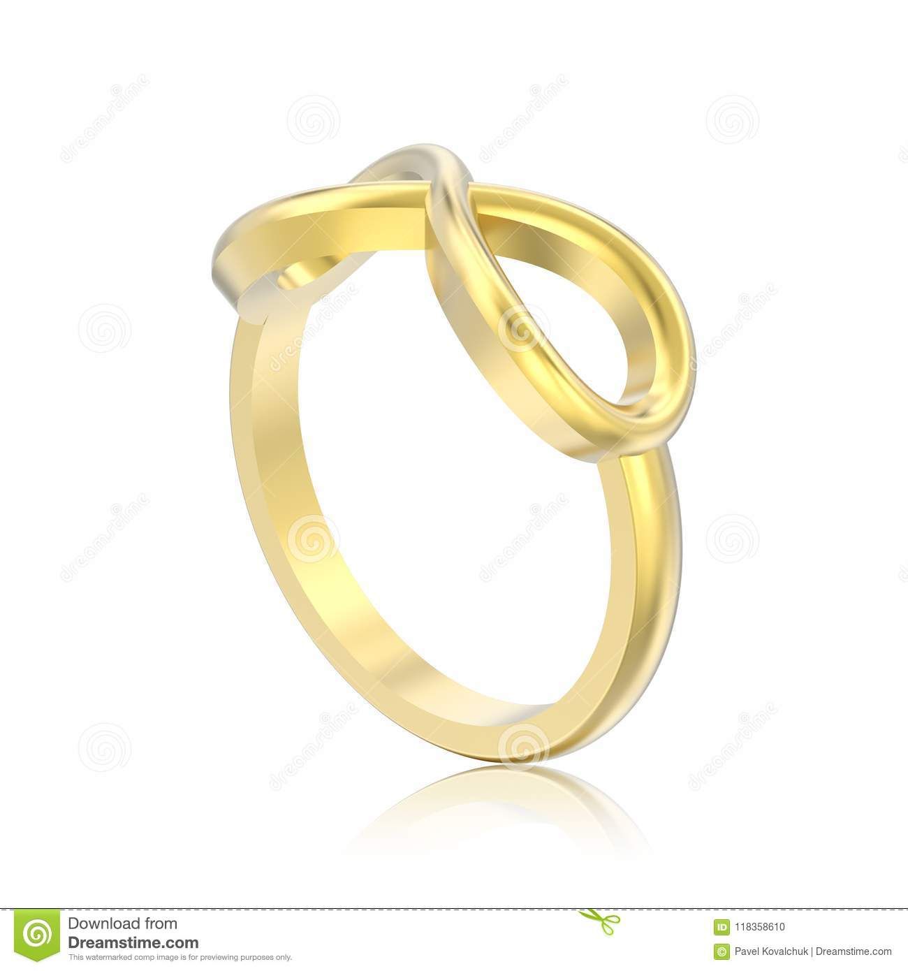 3d Illustration Isolated Gold Simple Infinity Ring With Reflection With Regard To Latest Simple Infinity Band Rings (Photo 25 of 25)