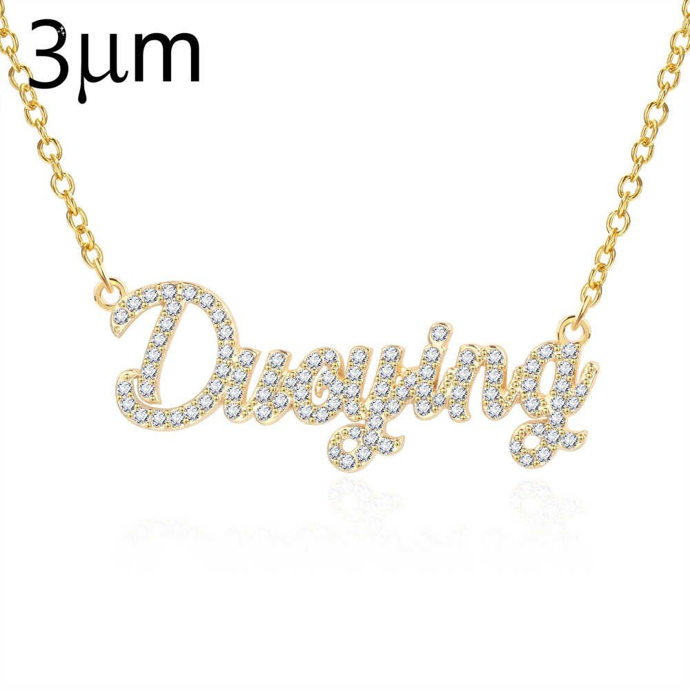 3umeter Custom Jewelry Crystal Plating Really Gold Sparkling Cut Pertaining To Current Sparkling Square Halo Pendant Necklaces (View 23 of 25)