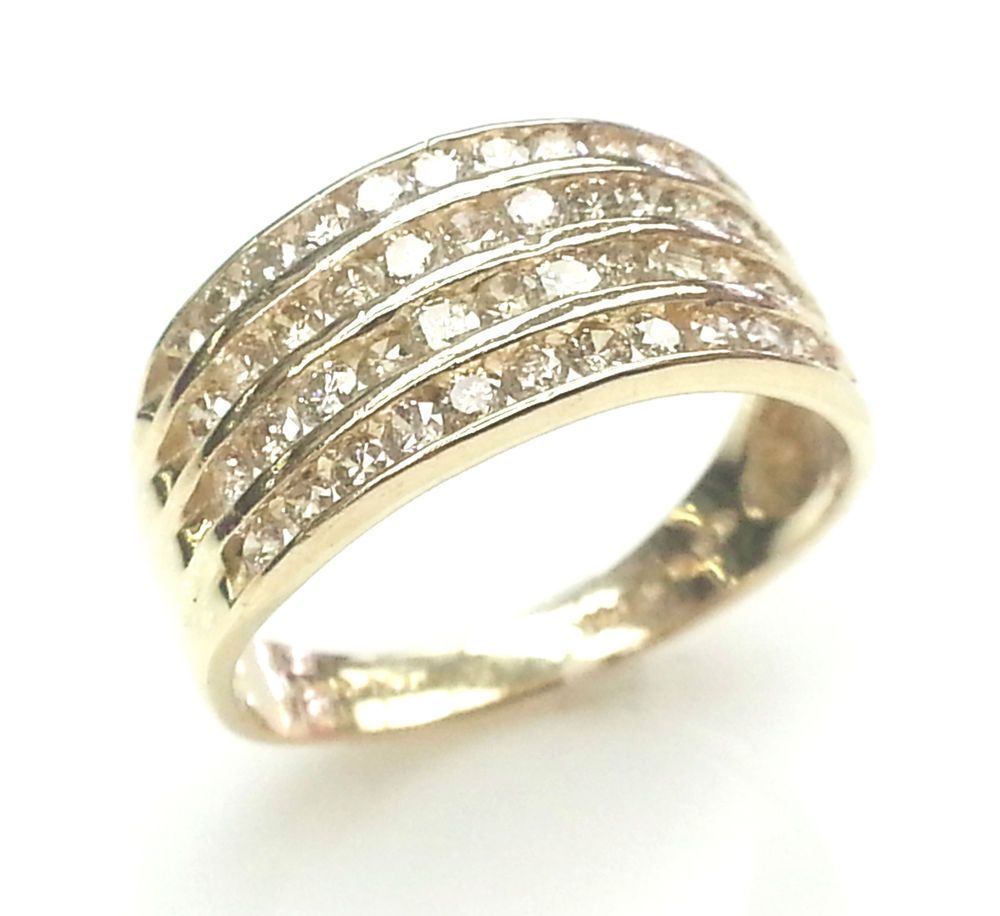4 Row Wide Round Diamond Channel Set Anniversary Band 14k In Most Recently Released Diamond Three Row Tiered Anniversary Bands In White Gold (View 8 of 25)