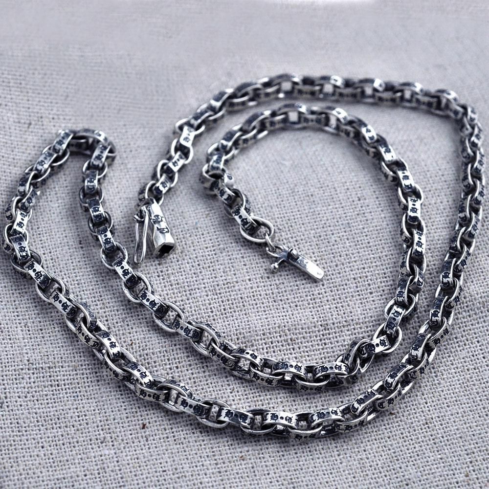 5/6mm Link Chain 925 Sterling Silver Necklace Men 100% S925 Solid Thai  Silver Chains Necklaces For Women Jewelry Making With Current Silver Chain Necklaces (View 13 of 25)
