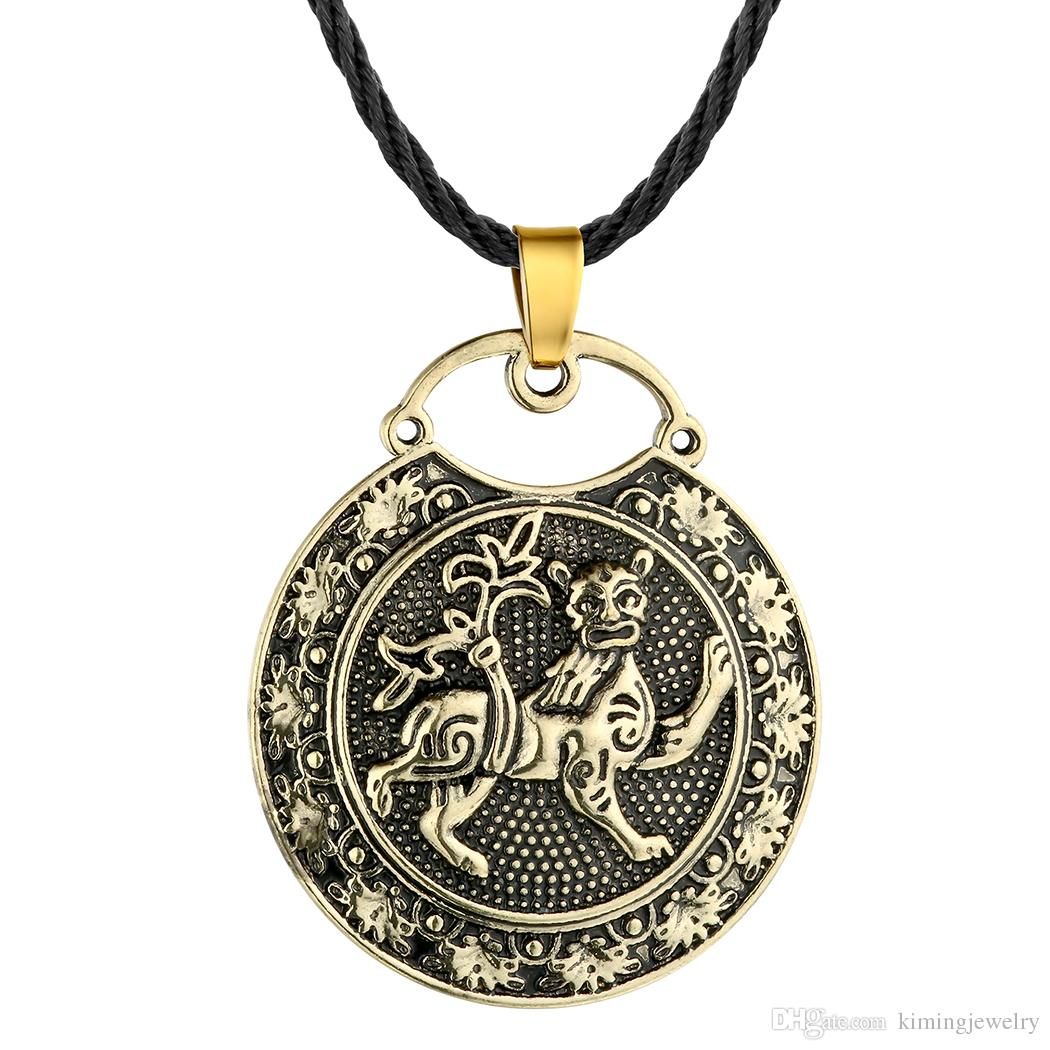 5pcs/lot Vintage Mens Animal Lion Pendants & Necklaces Viking Friendship  Long Chain Punk Style Gifts Retro Collier Male Jewelry For Most Popular Vintage Circle Collier Necklaces (View 21 of 25)