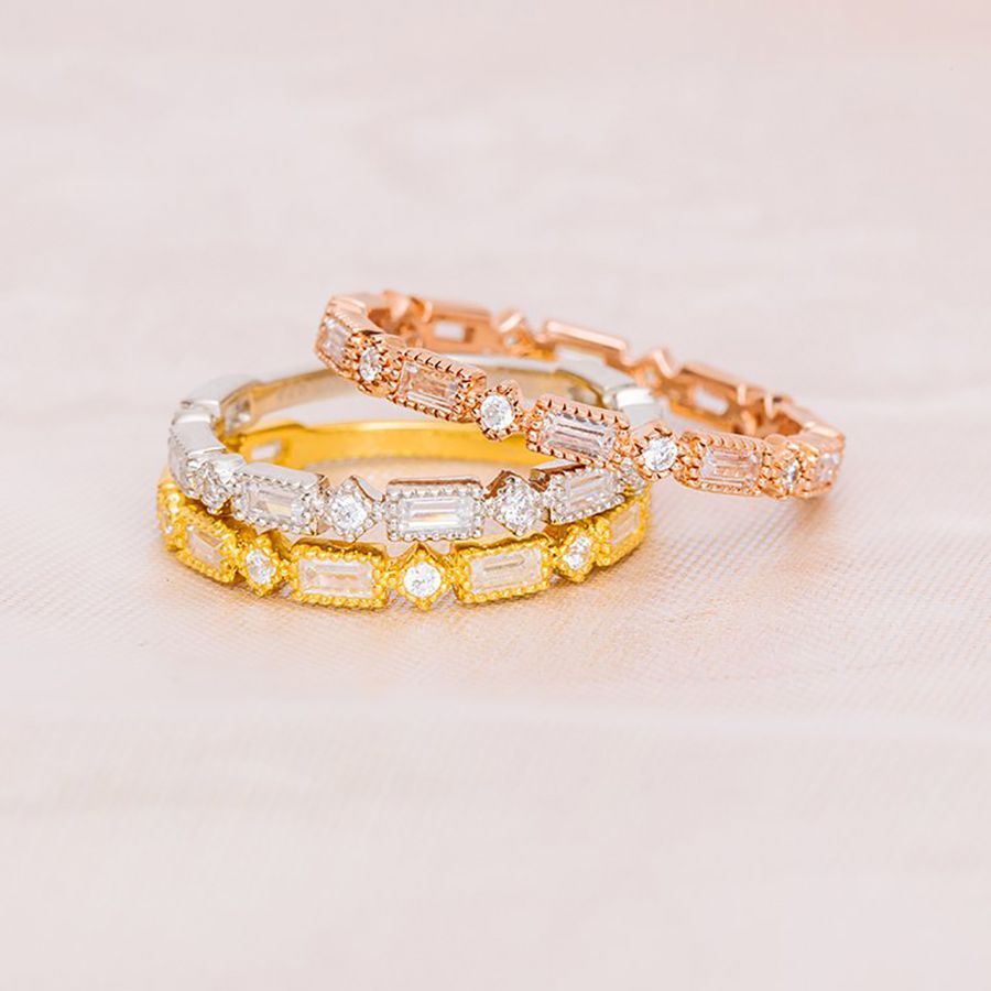 62 Extraordinary Baguette Wedding Bands For Every Style Inside Recent Marquise And Round Diamond Alternating Anniversary Bands In White Gold (View 18 of 25)