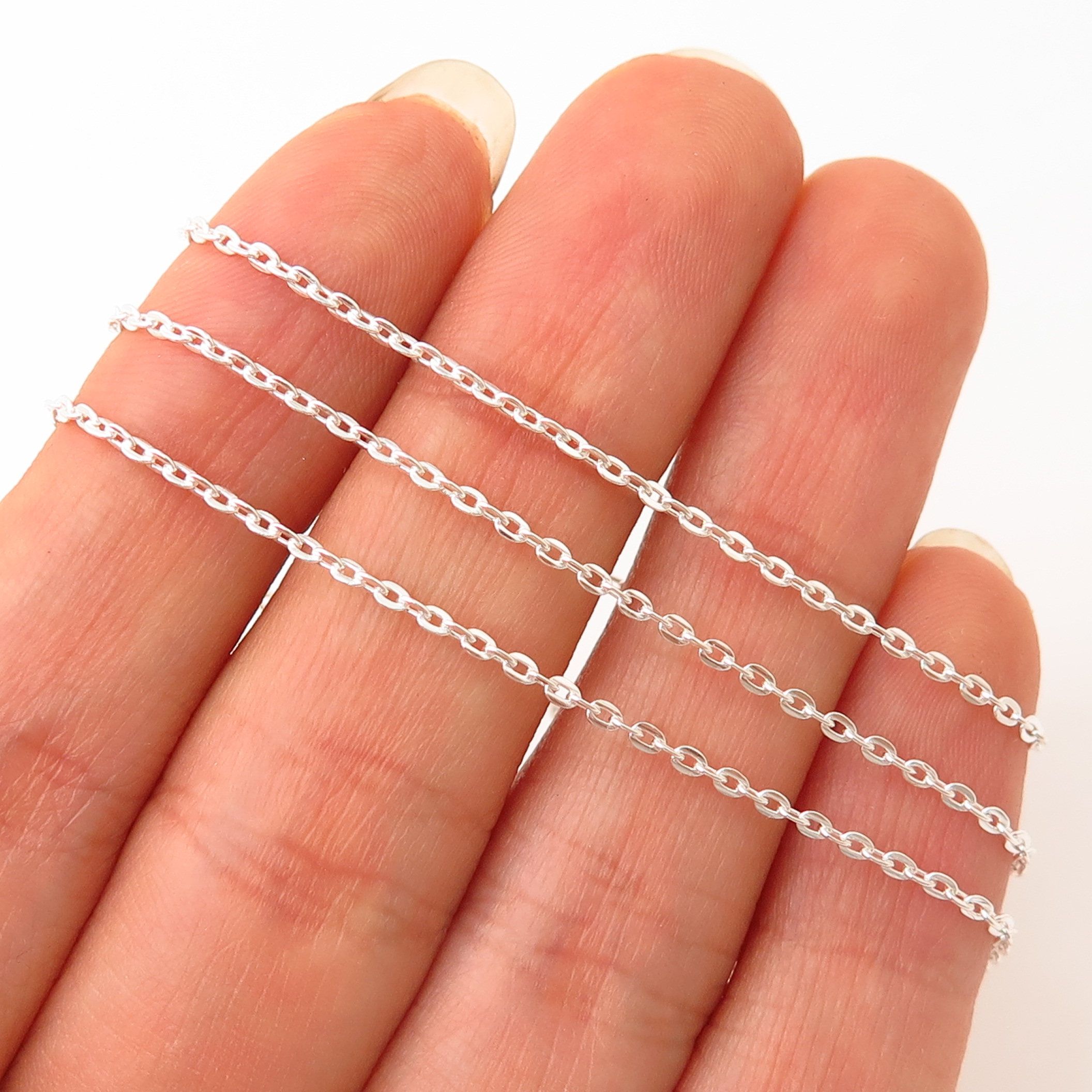 925 Sterling Silver Classic Cable Chain Necklaces 17" For 2019 Classic Cable Chain Necklaces (View 2 of 25)